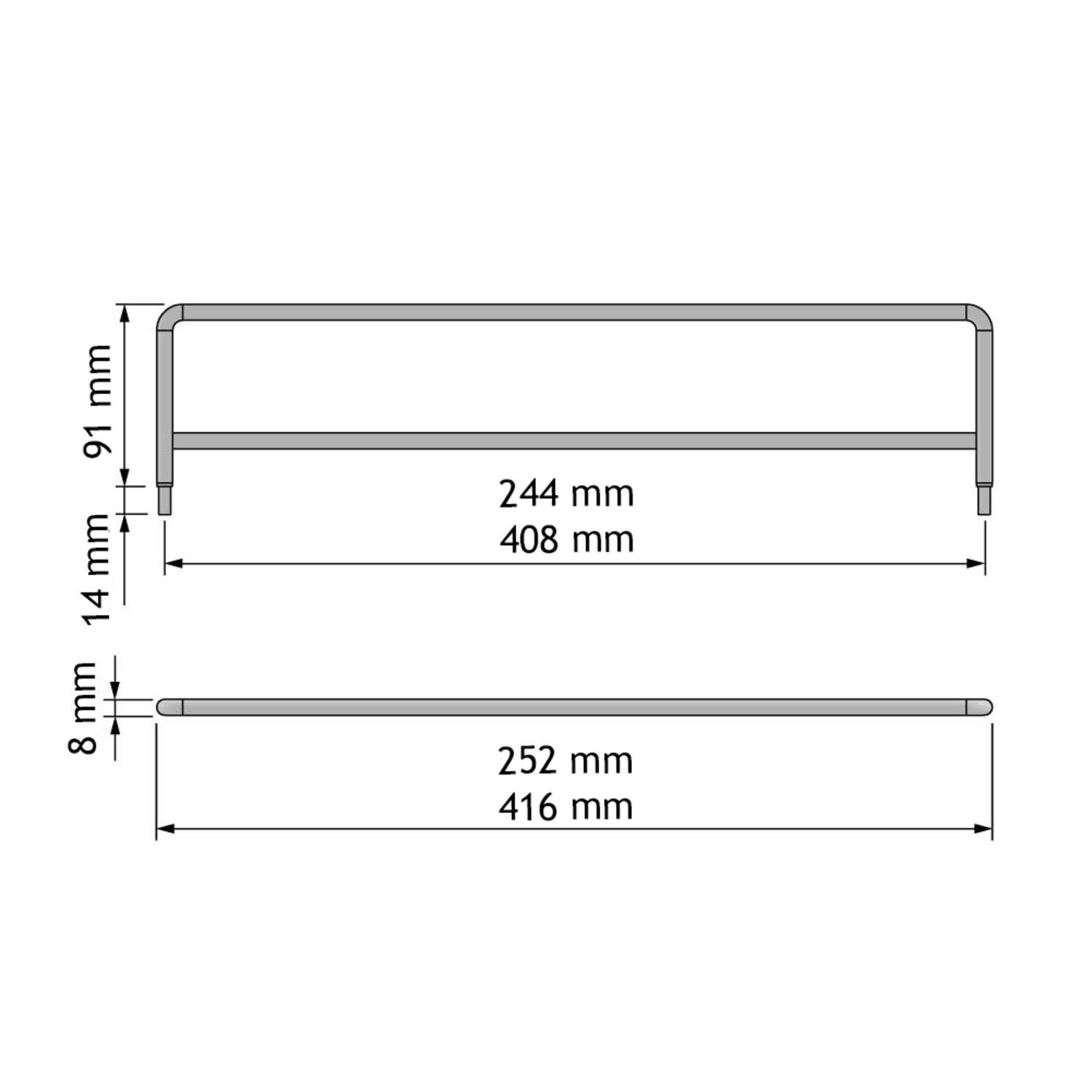 Chic line verdeler antraciet h.105  l.416mm