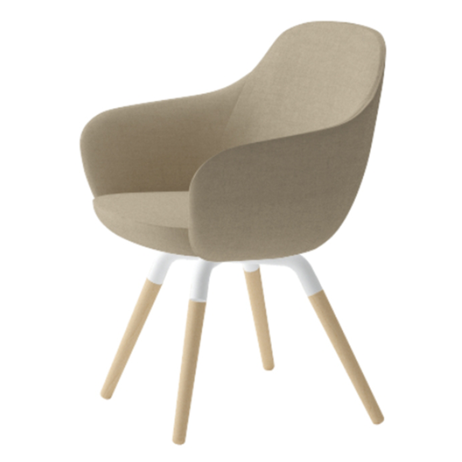 Nuba xl zetel hout licht gebeitst-staal epoxy wit/