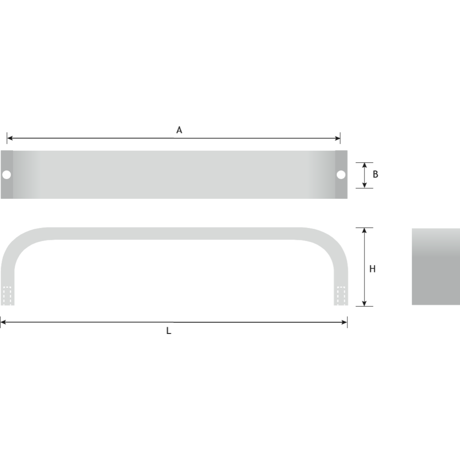 Greep SENSE BA128 L135 aluminium geborsteld zwart