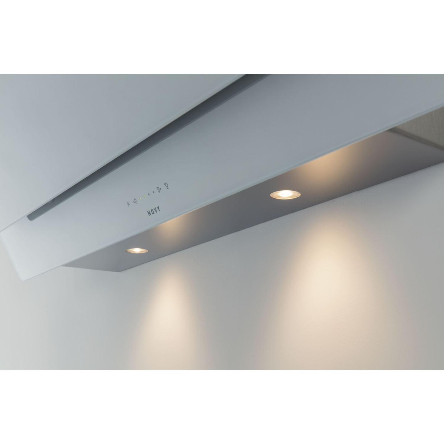 Novy Vision 120 cm wit glas wanddampkap