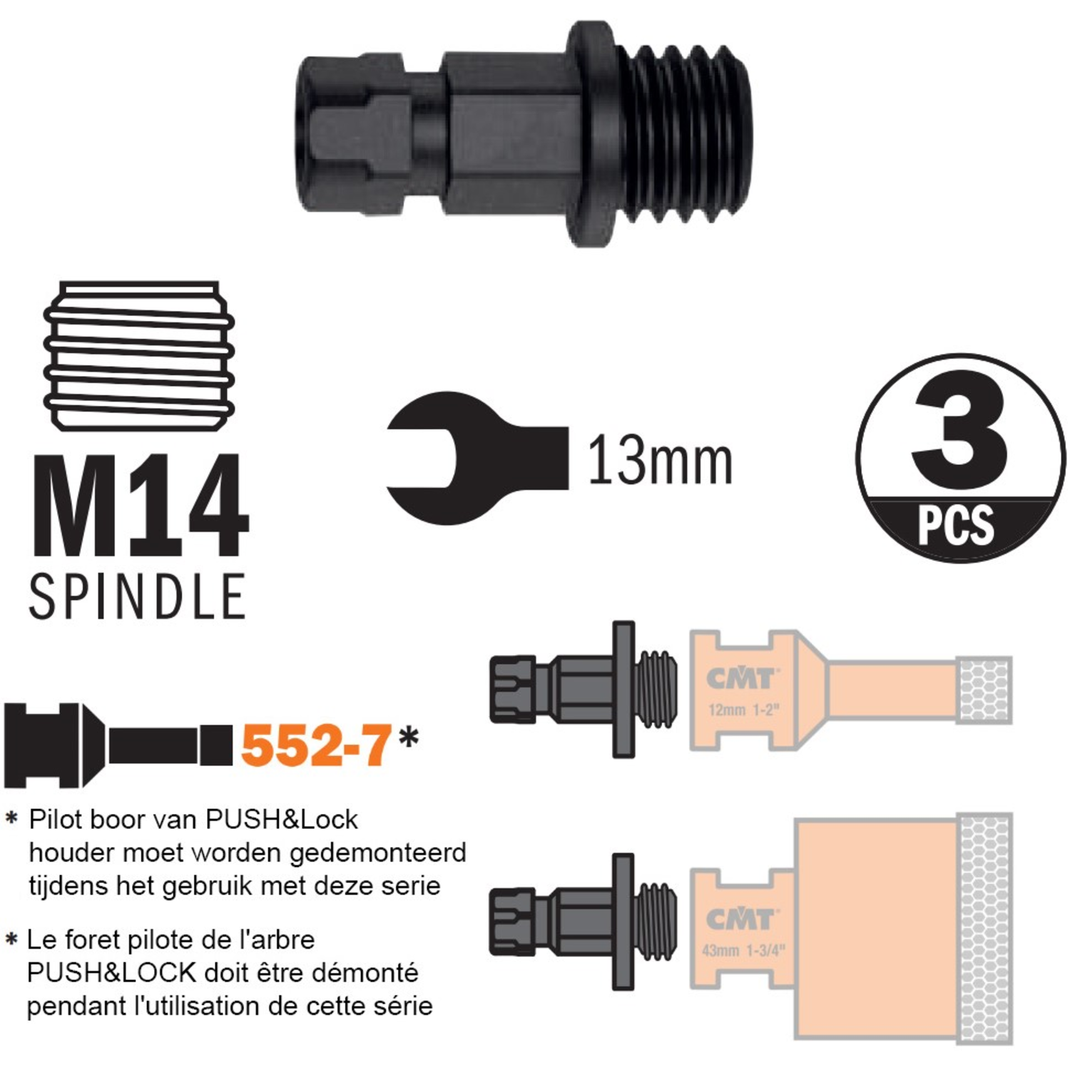 Adapter voor gatzagenserie 552-5