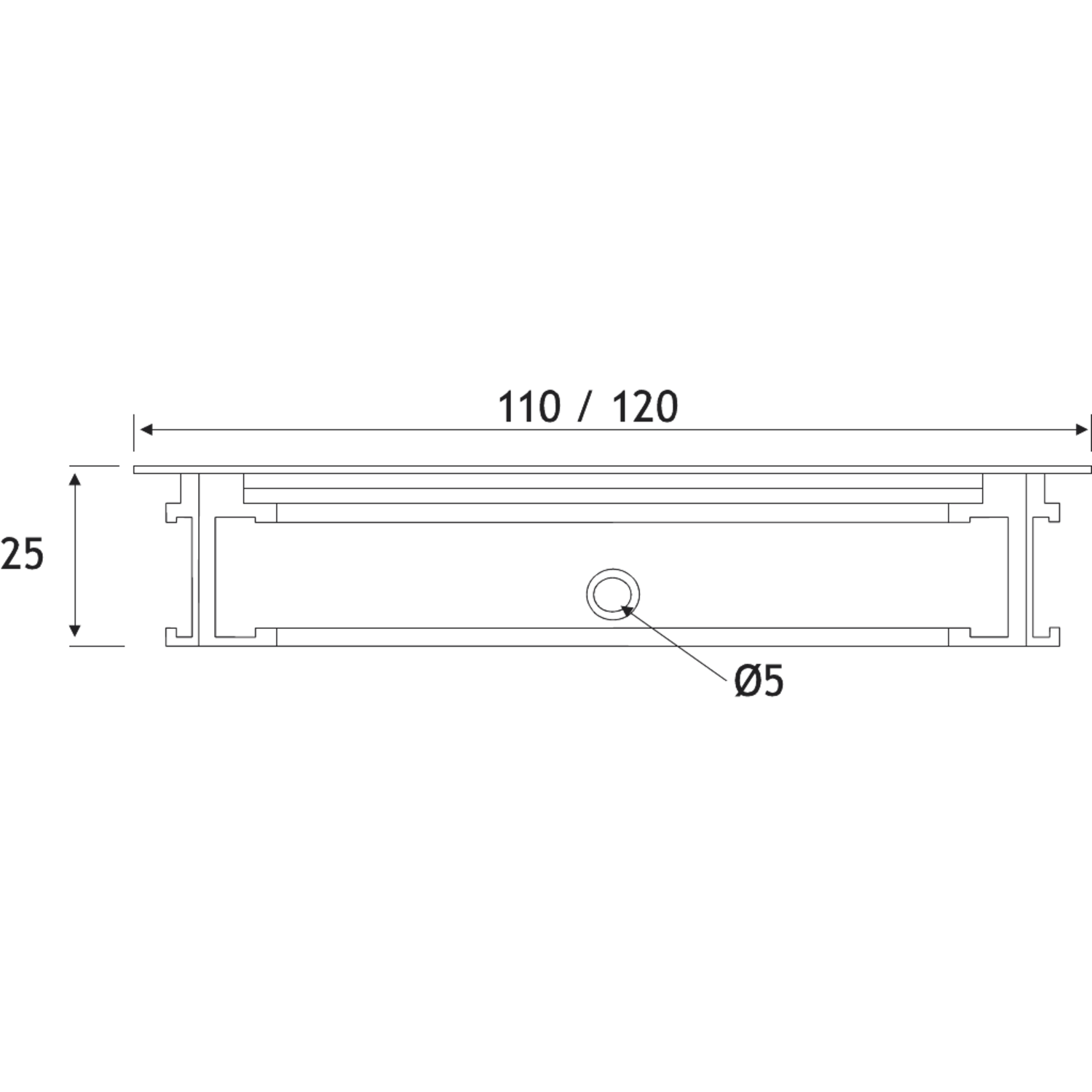 Kabeldoorvoer Exit titanium 120x240x25mm+deksel