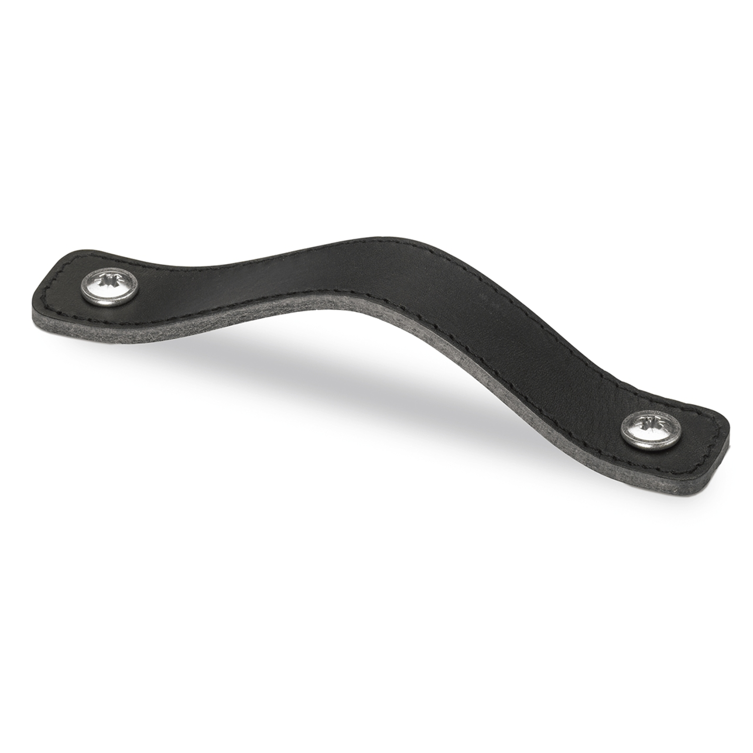Greep Nica, boorafstand 96, L 126 mm, B 25 mm, H 3 mm, zwart leer