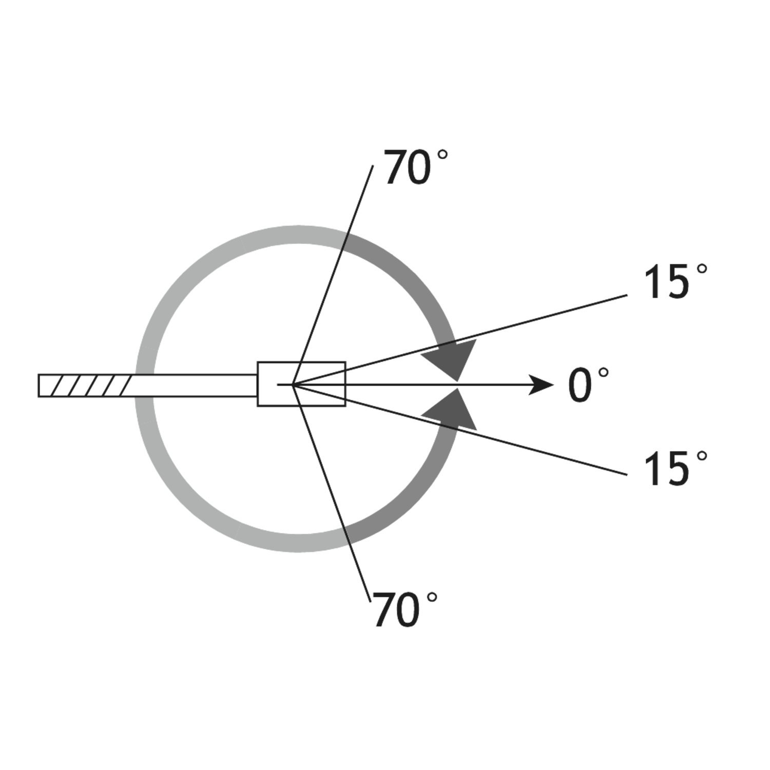 Vloerveer kracht EN4 (47 Nm) stop op 90° Duitse as, geborsteld rvs
