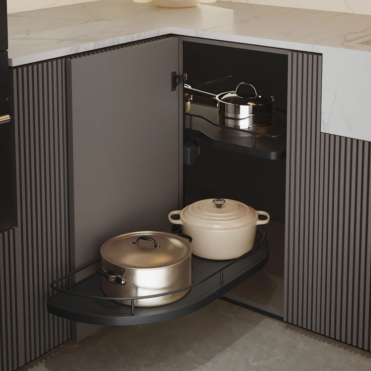 MC Line Dolphin 60cm rechts antraciet met dubbel dempingsysteem