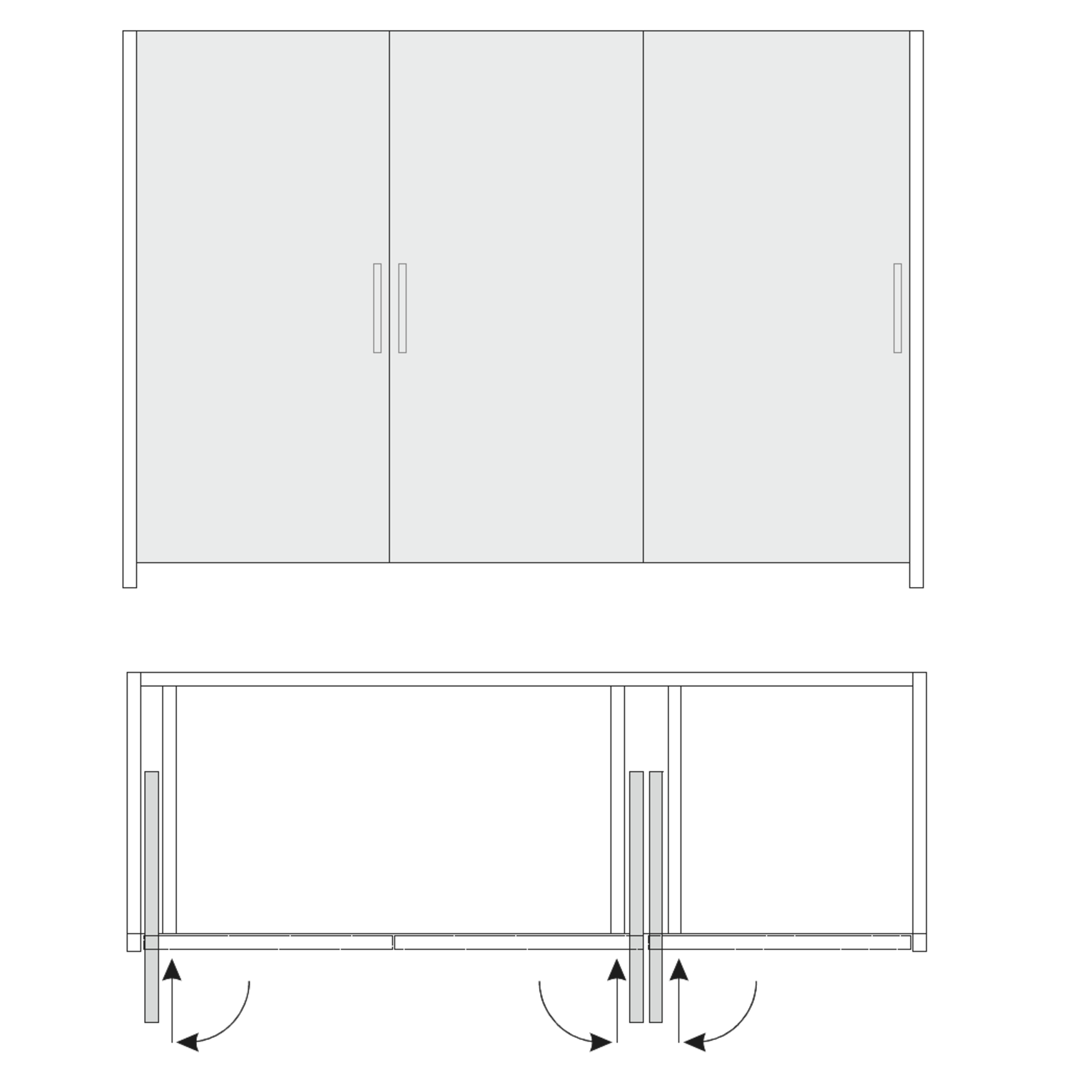Hawa Concepta connector 110mm l900mm voor 2 deuren