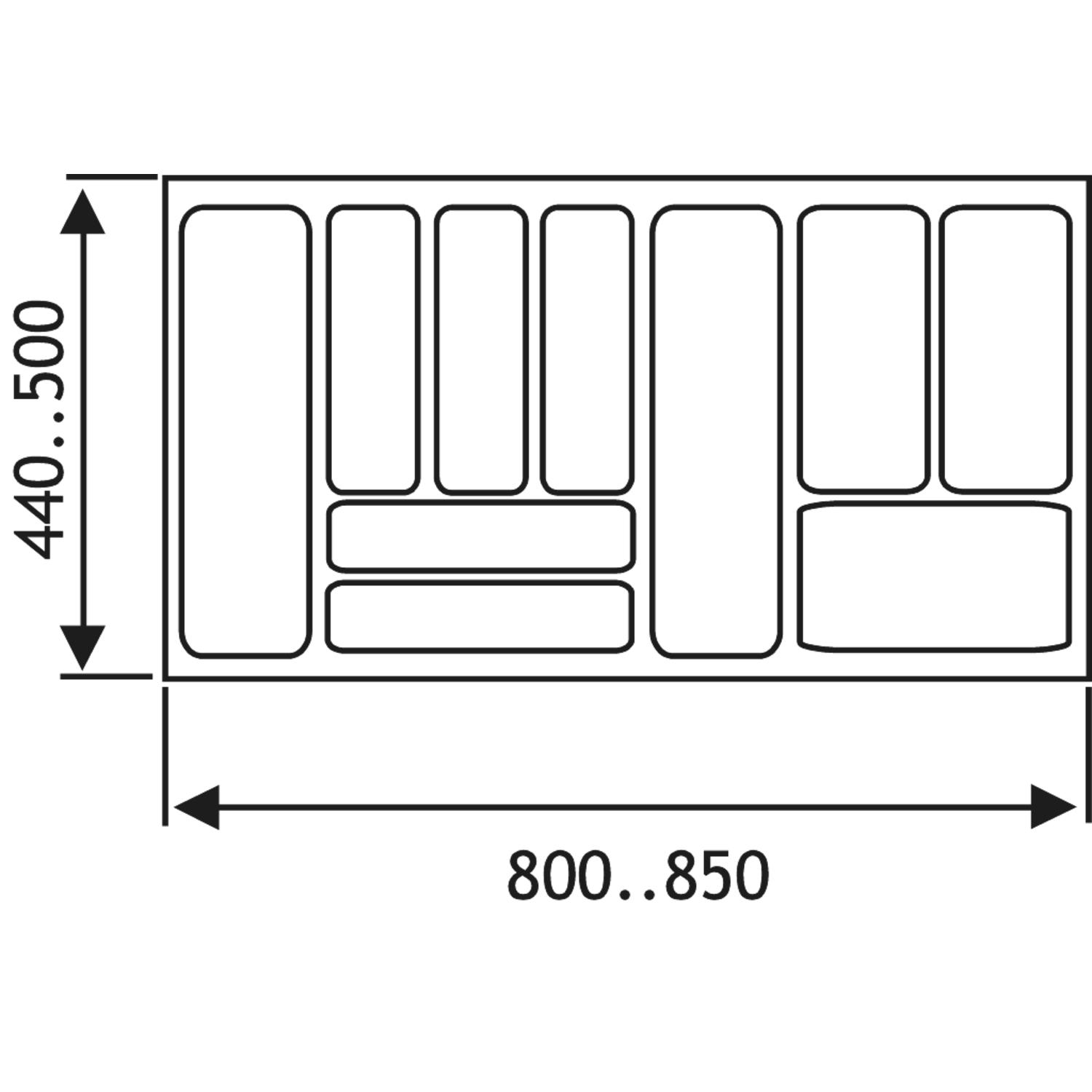 Inleglade b801-850 d441-500 2,5mm wit
