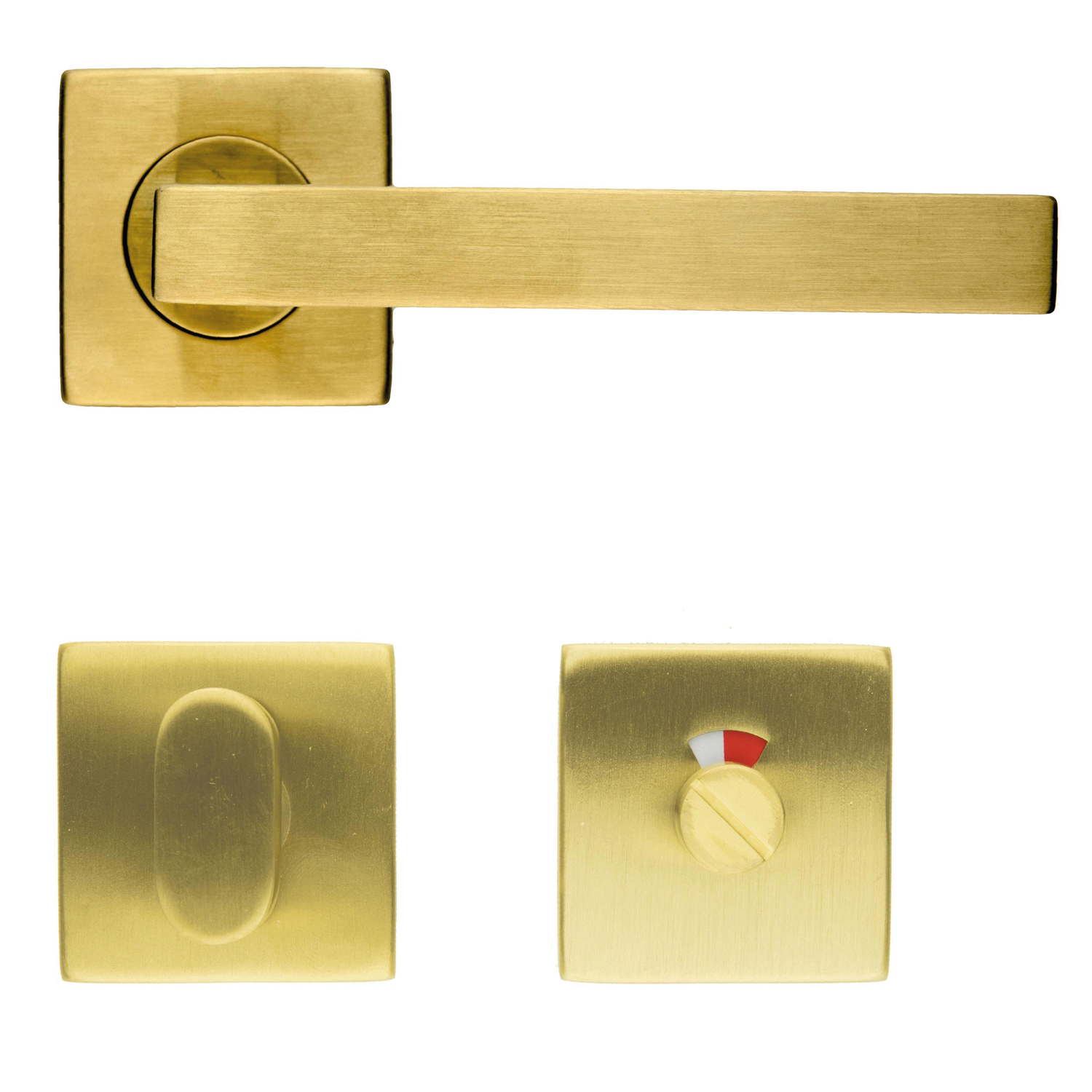Deurkruk Pro kubic shape 16mm mat koper r+wc