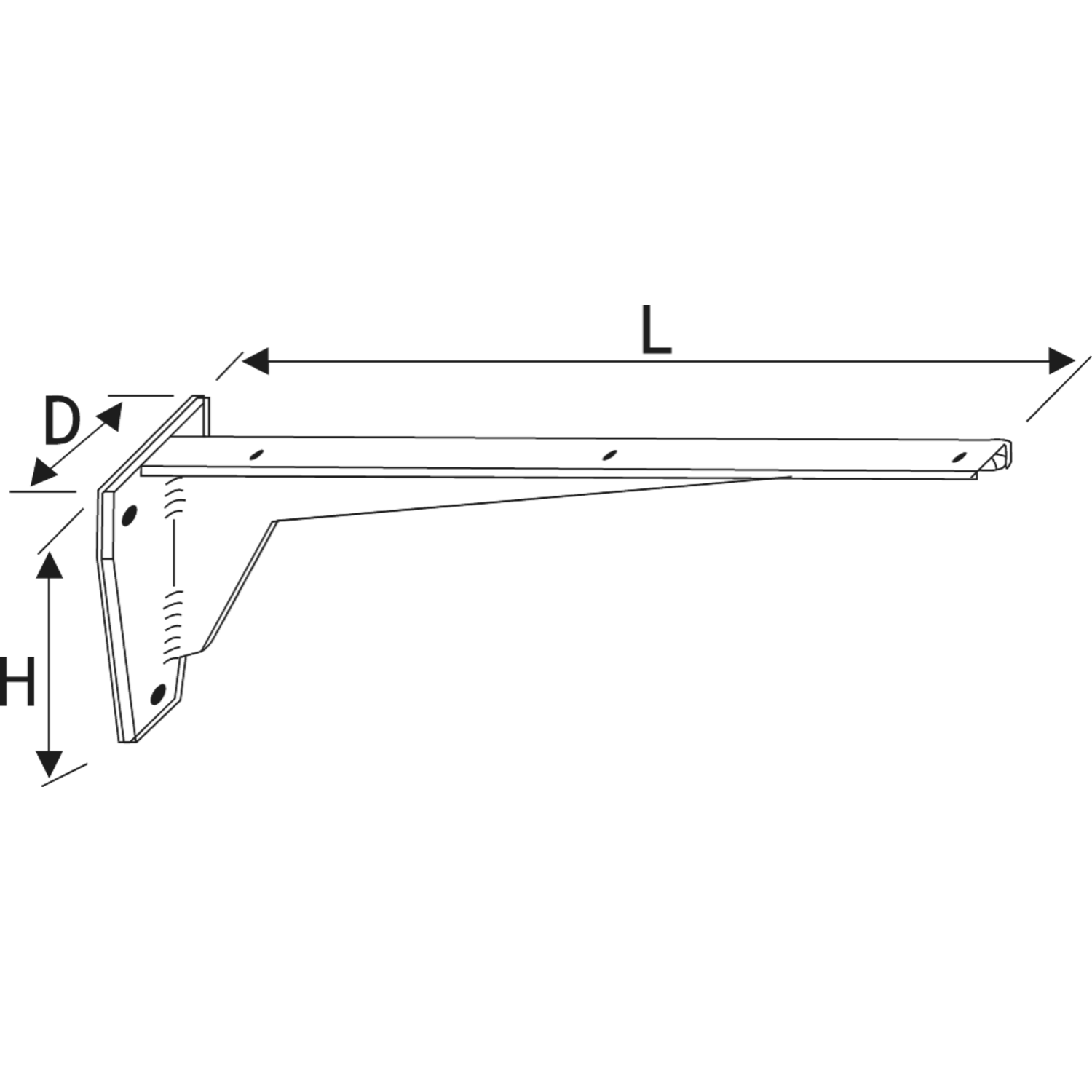 Hebgo consolen vast 75kg 480mm zwart