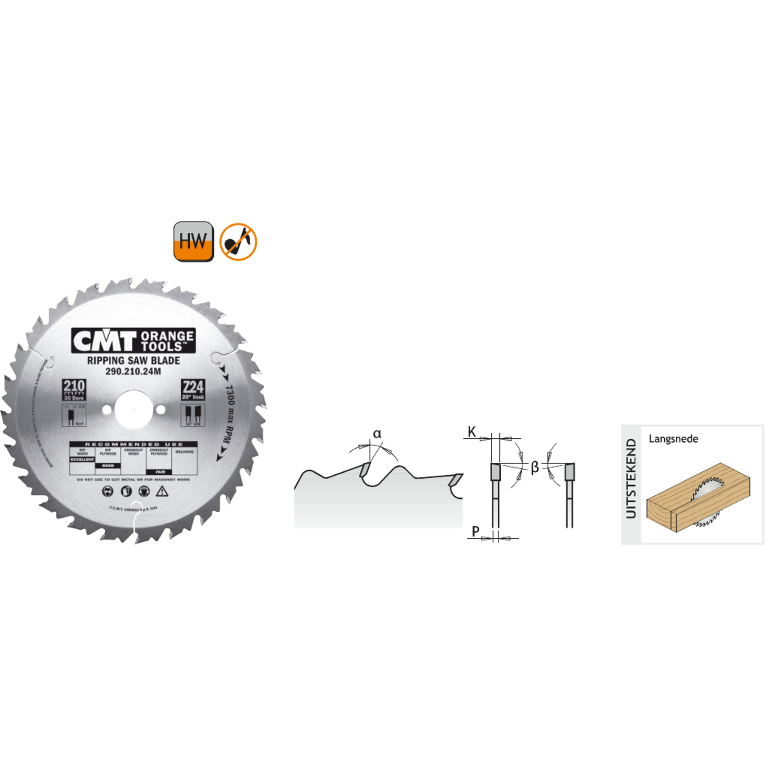 Schulpzaag voor handmachines d=230 f=ø30 k=2.8 p=1.8 z24 <°=20° q=hw