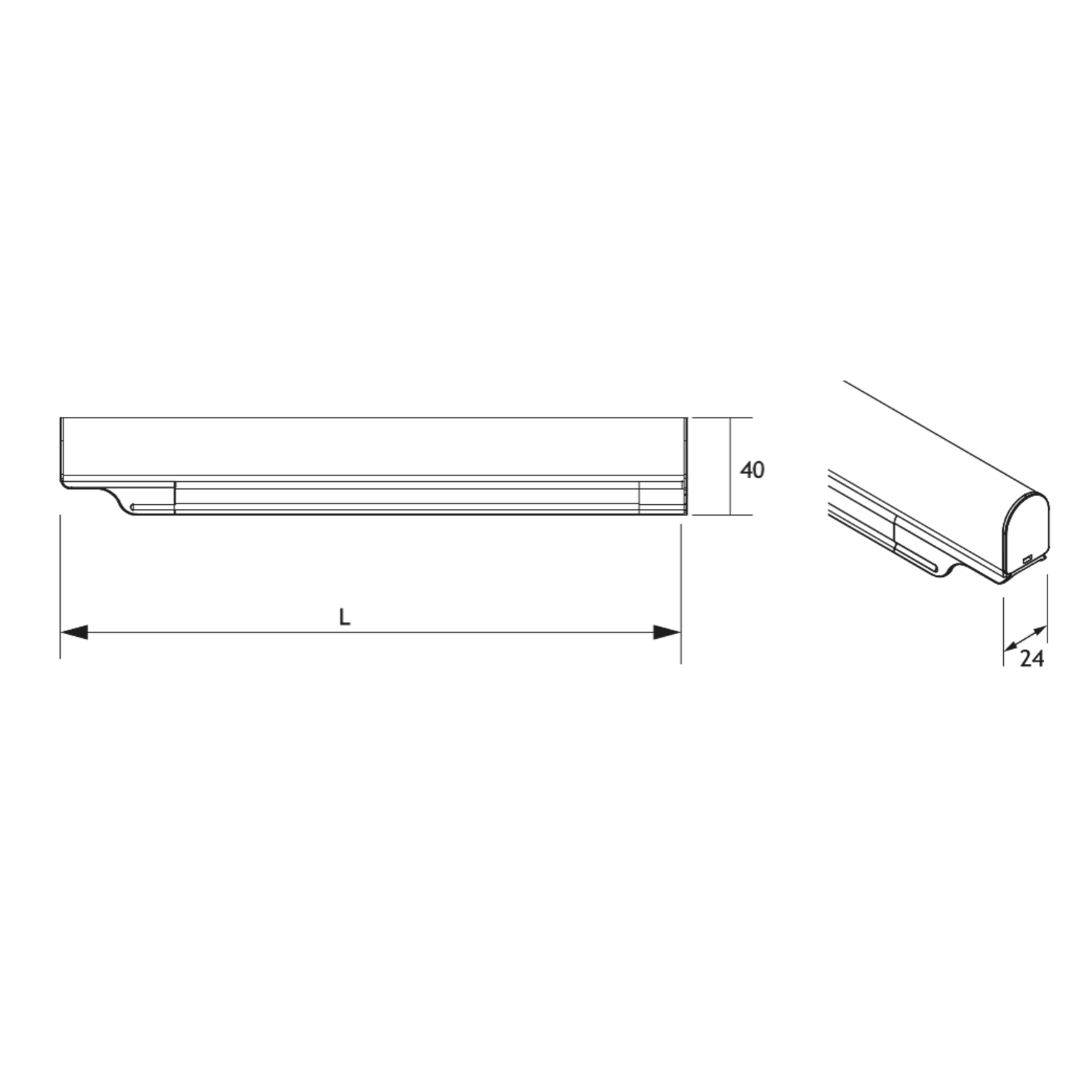 Led snite 9W 230V 4000K 571mm wit