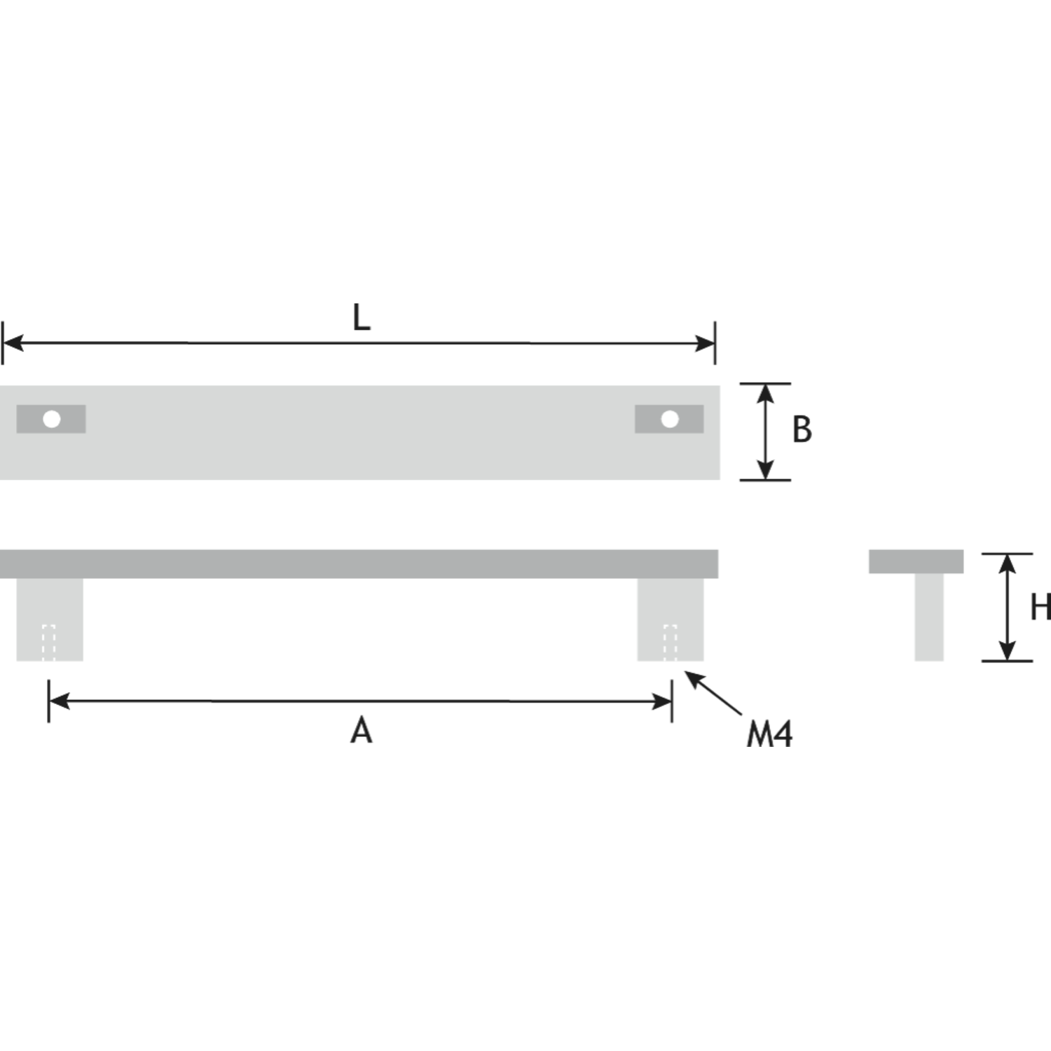 Greep estela 96mm zilverkleur