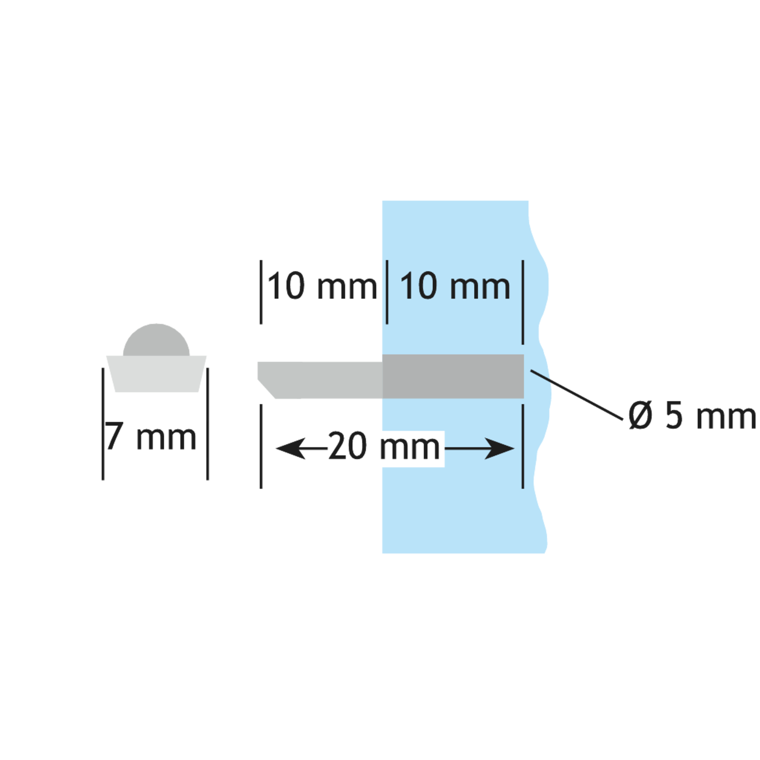Schabdragers ijzer 5mm vernikkeld
