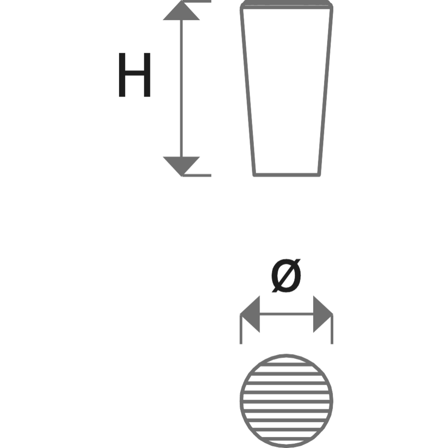 Knop aqua-rama d12 h24 zwart