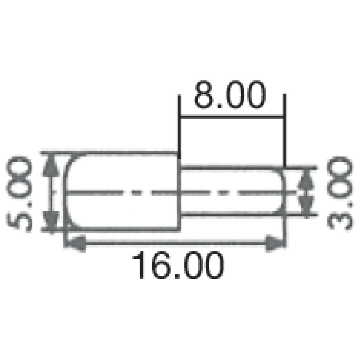 Schabdrager duplo 3/5mm vernikkeld