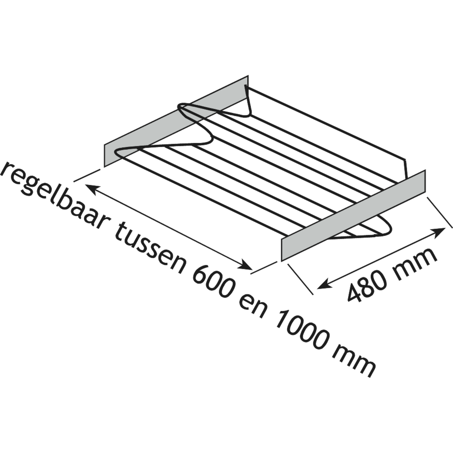Schoenrek 60/100cm moka d.48cm uittrek