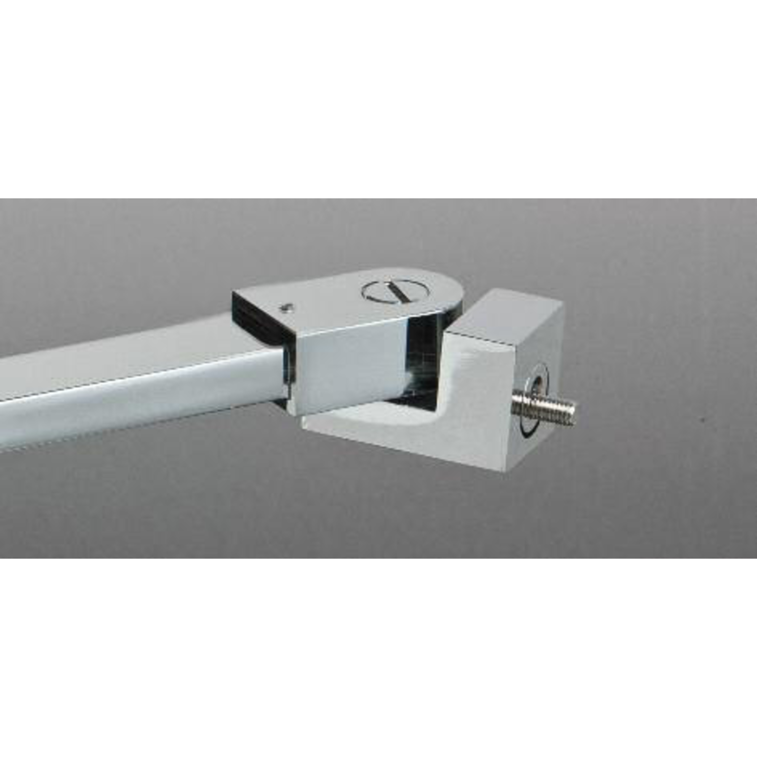 Stabilisatiestang wand/glas met dubbele scharnier, voor 8/12 mm glas, L557, geborsteld rvs effect