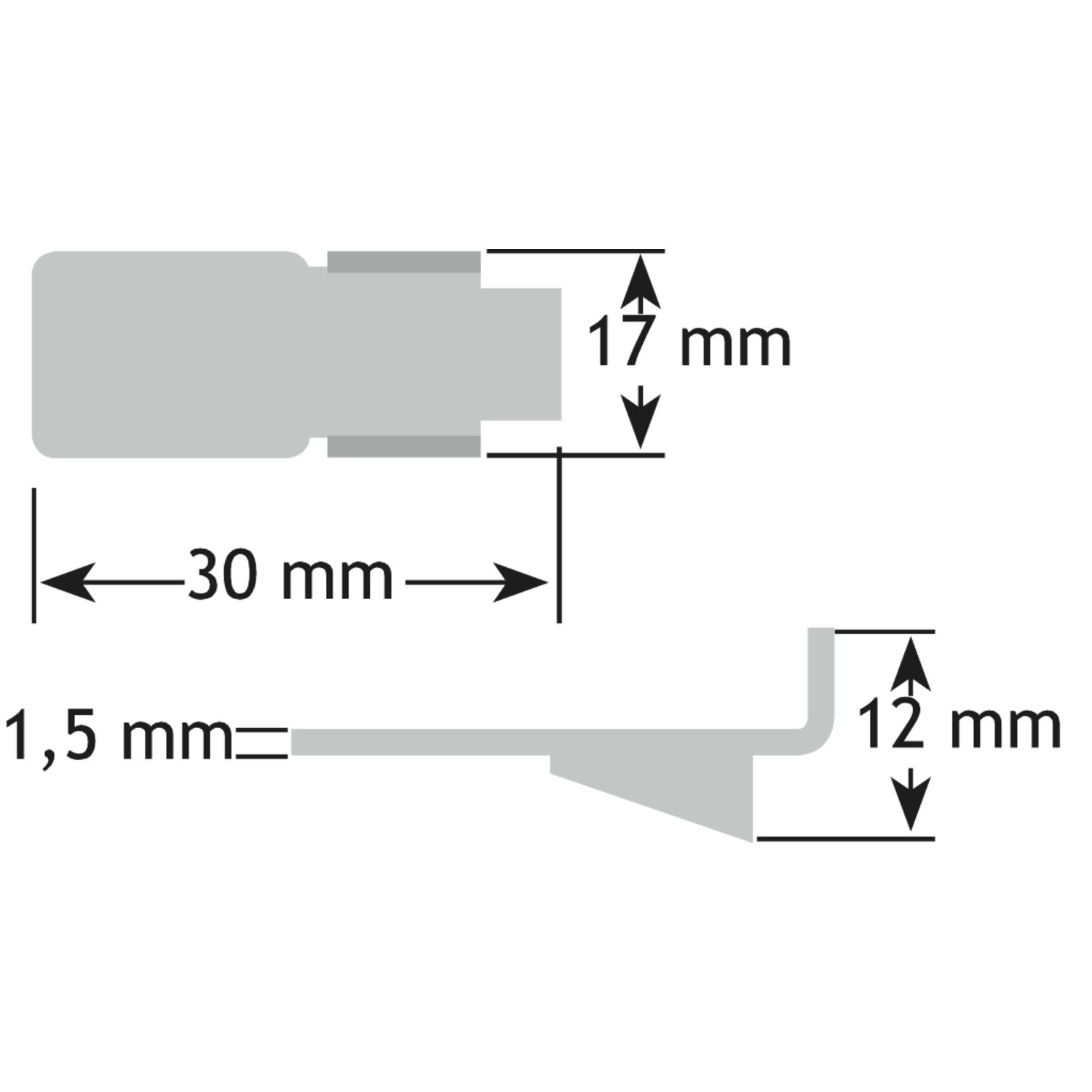 Vari staal 16 x 6 mm legplankdrager, verchroomd