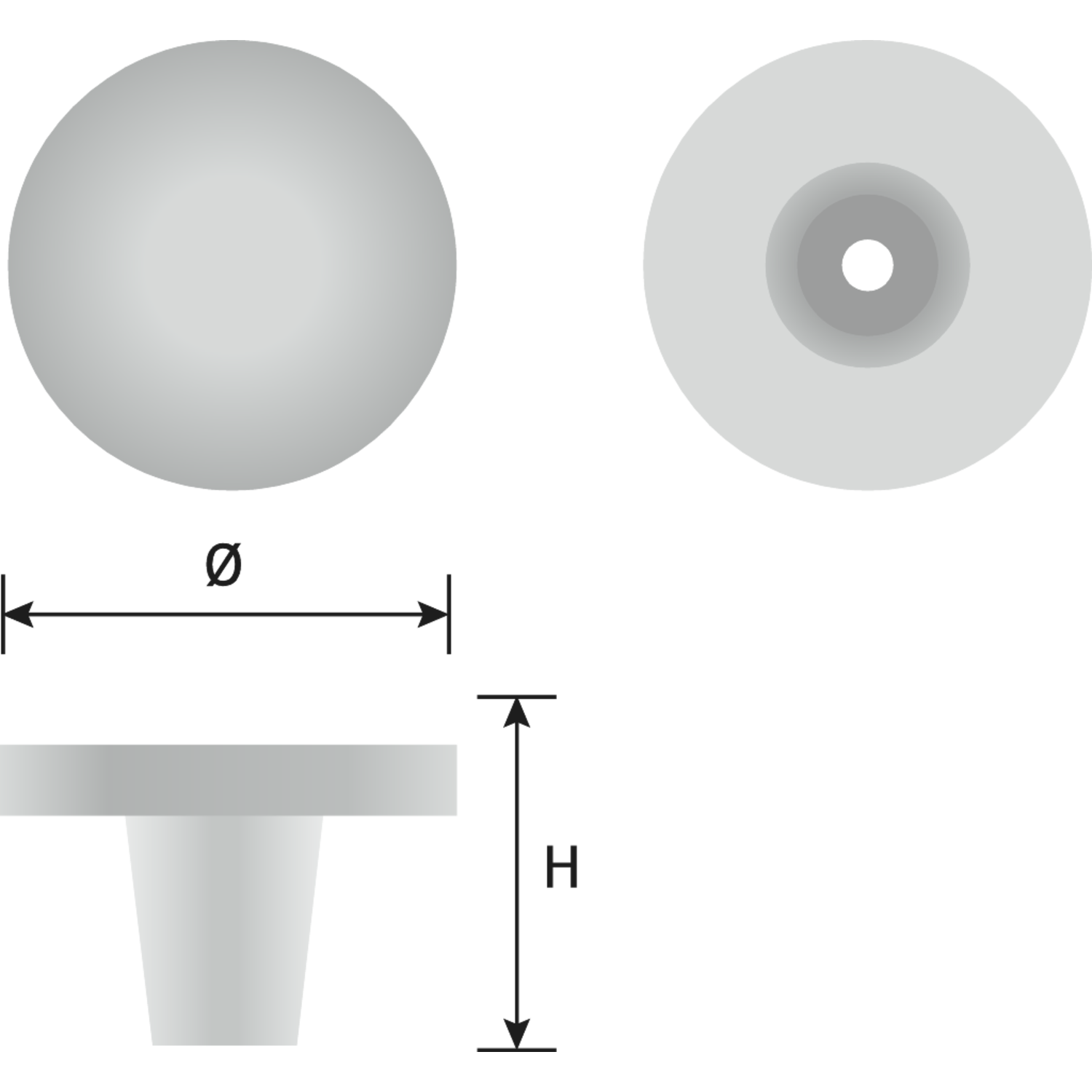 Knop TUBA Ø28 19mm eik ongelakt