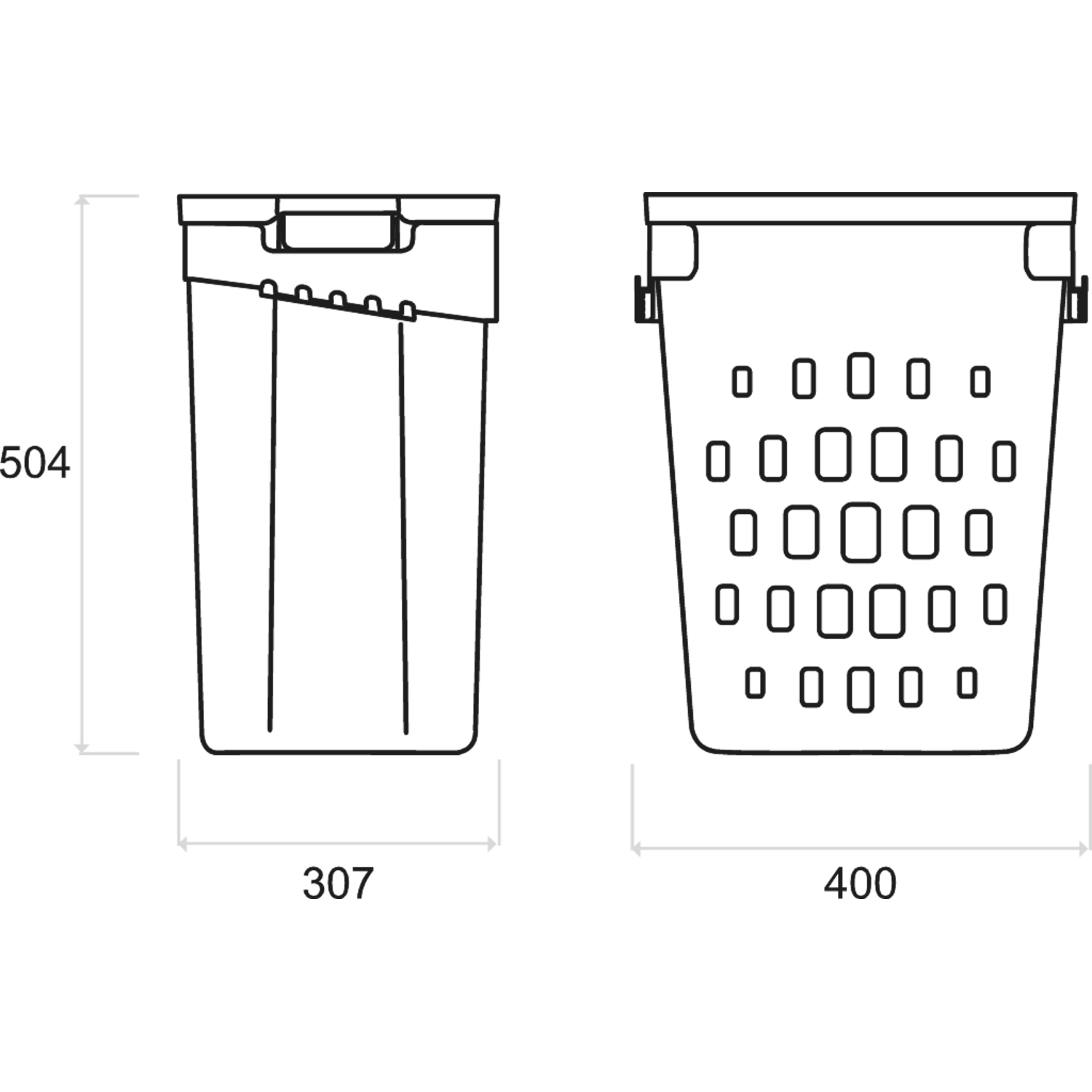 Laundry system 50 L k. 450mm wit