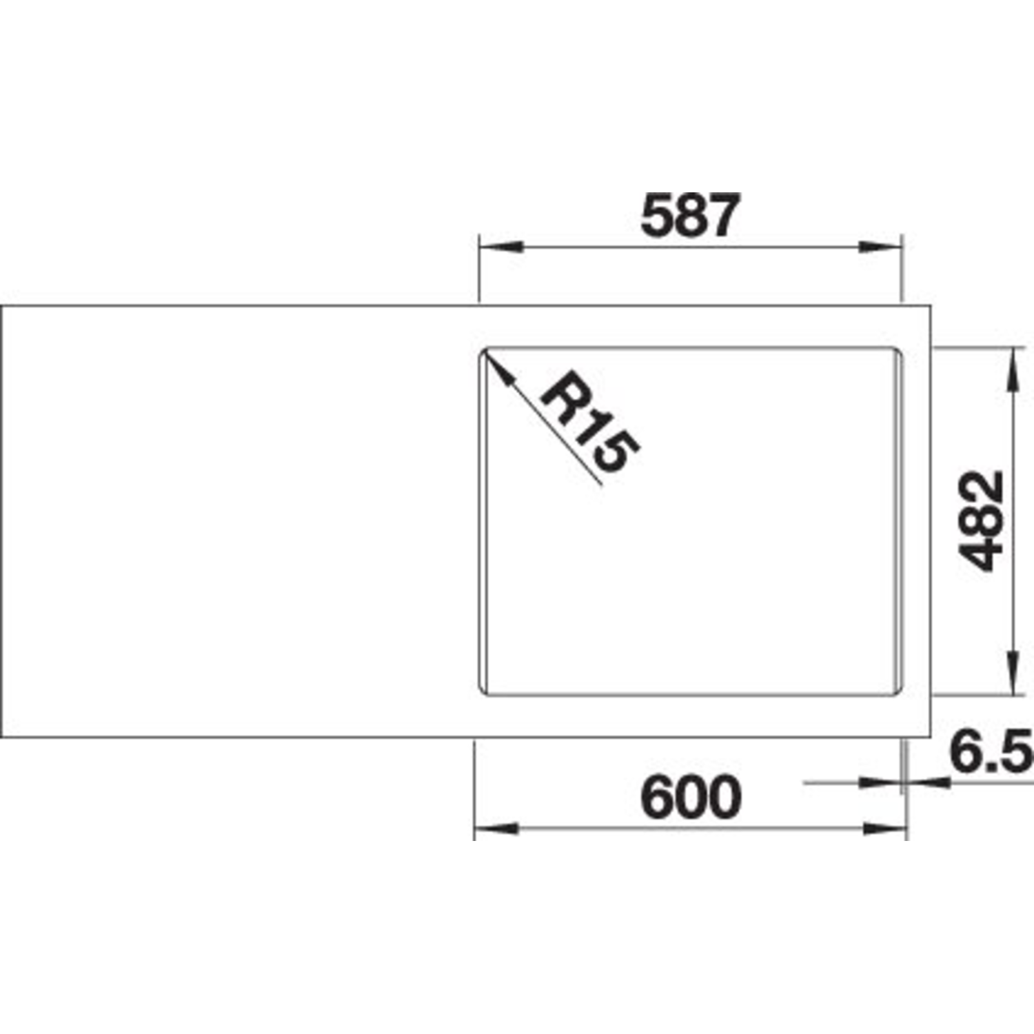 Blanco spoeltafel Dana 6 rvs