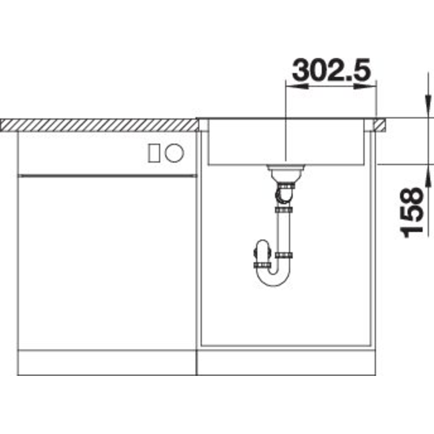 Blanco spoeltafel Dana 6 rvs