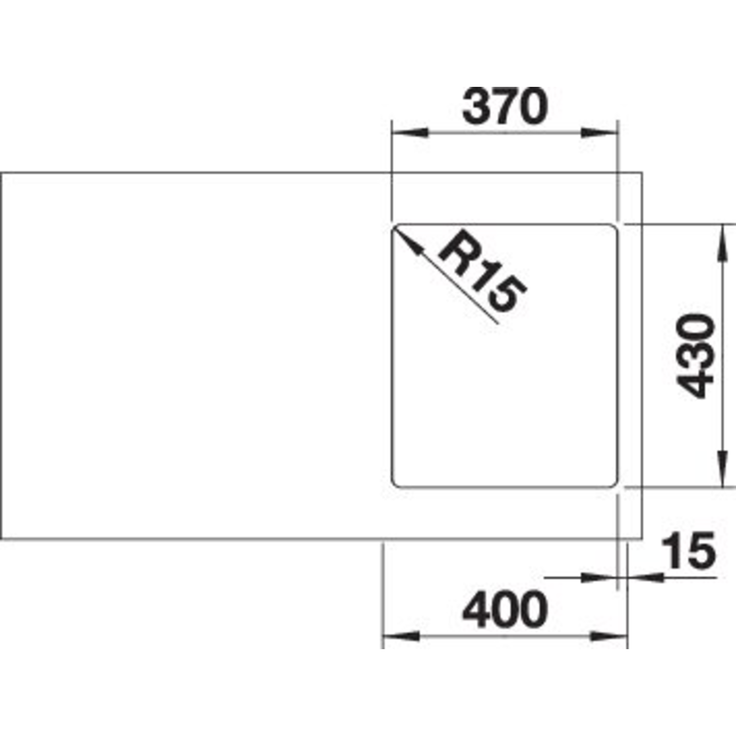 Blanco spoeltafel andano 340-if man.