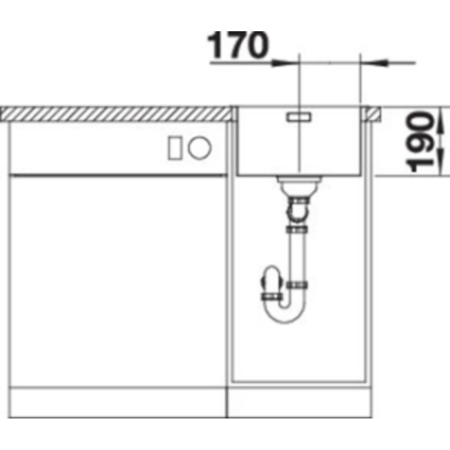 Blanco spoeltafel andano 340-if man.