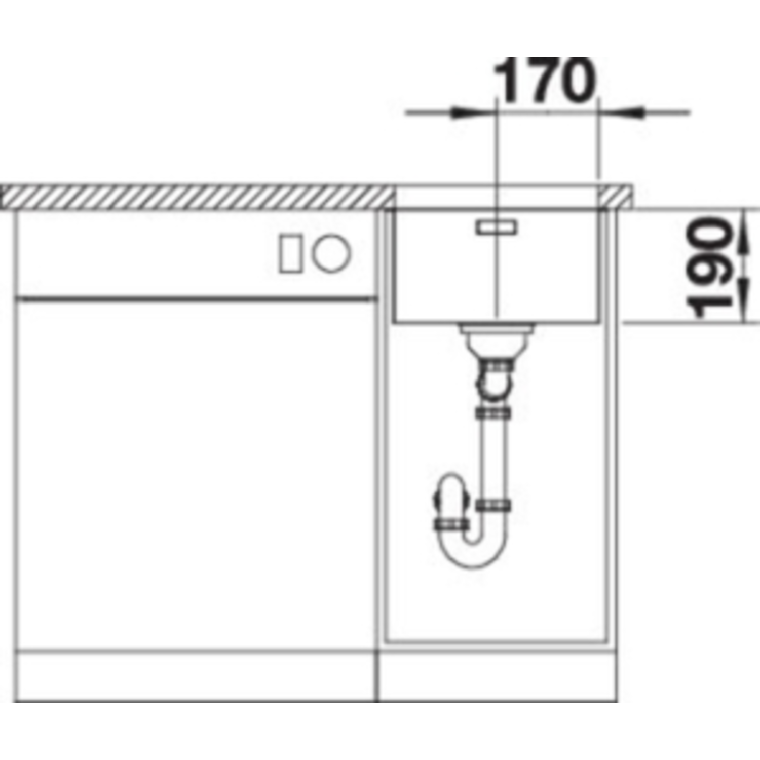 Blanco spoeltafel andano 340-u