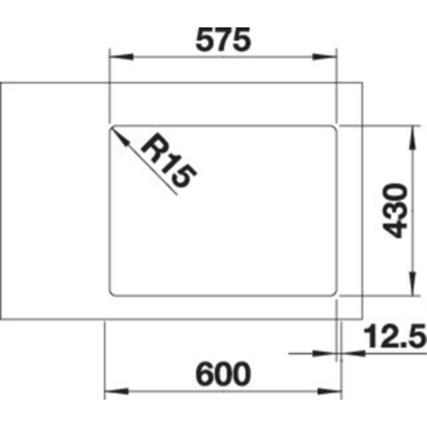 Blanco spoeltafel andano 340/180-if br man.