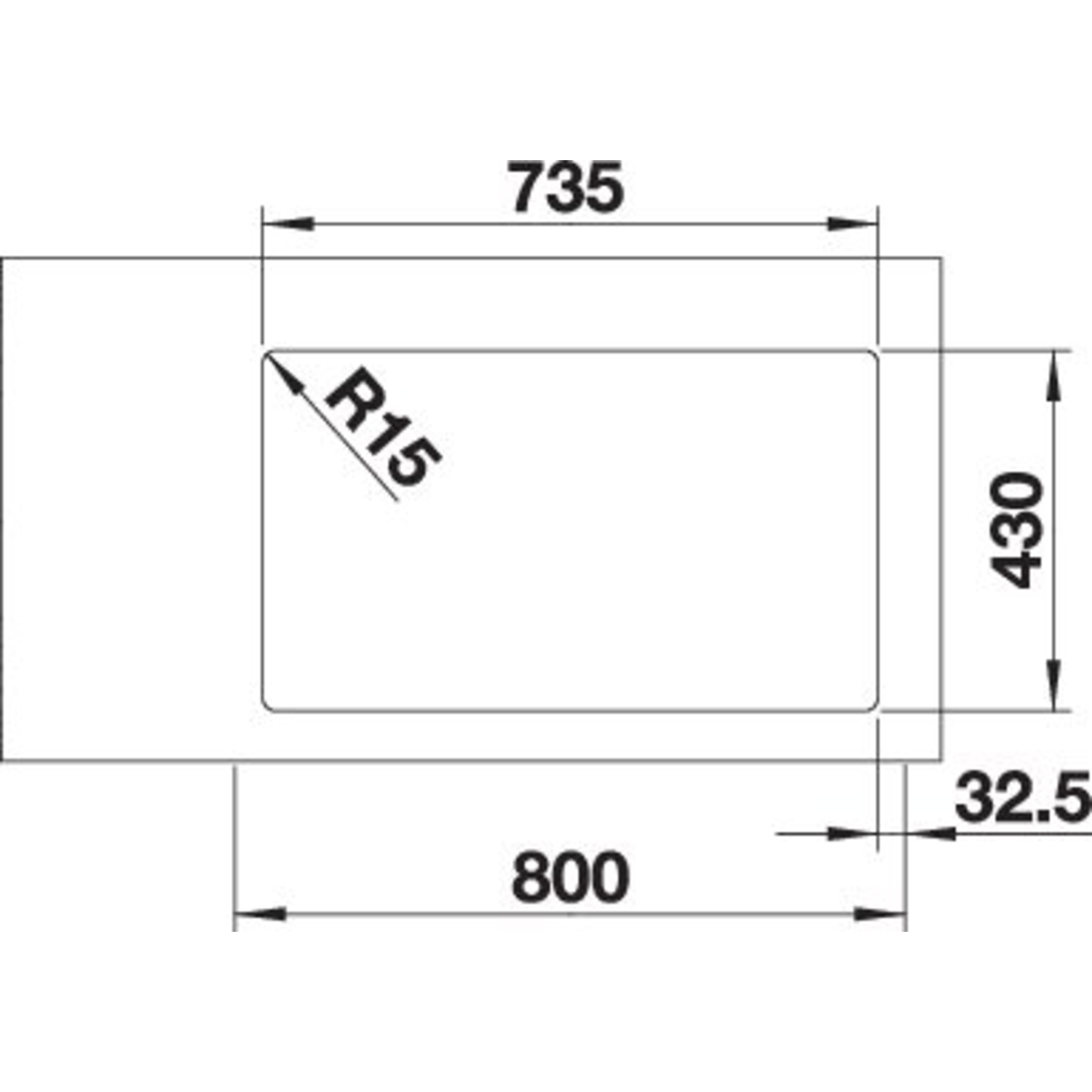 Blanco spoeltafel andano 340/340-if man.