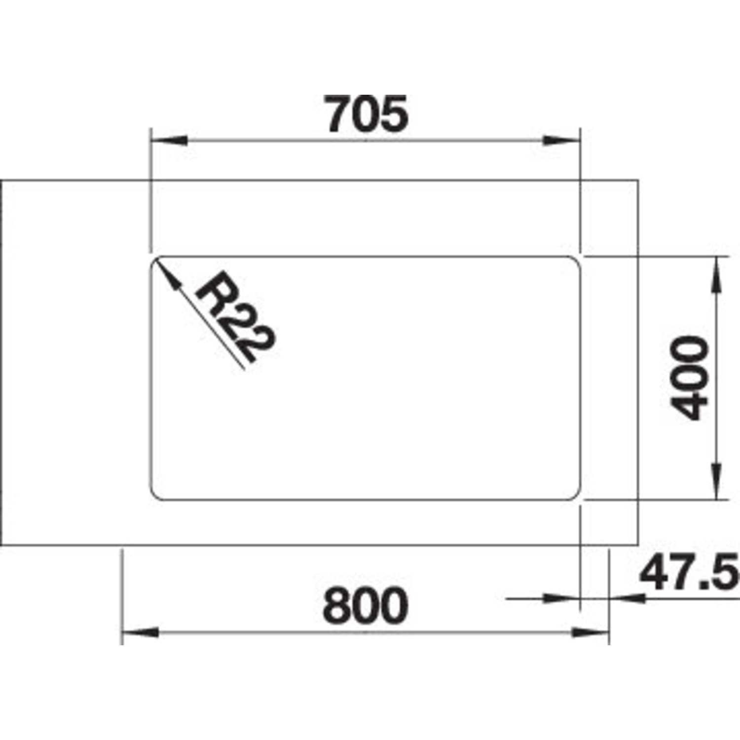 Blanco spoeltafel andano 340/340-u man.