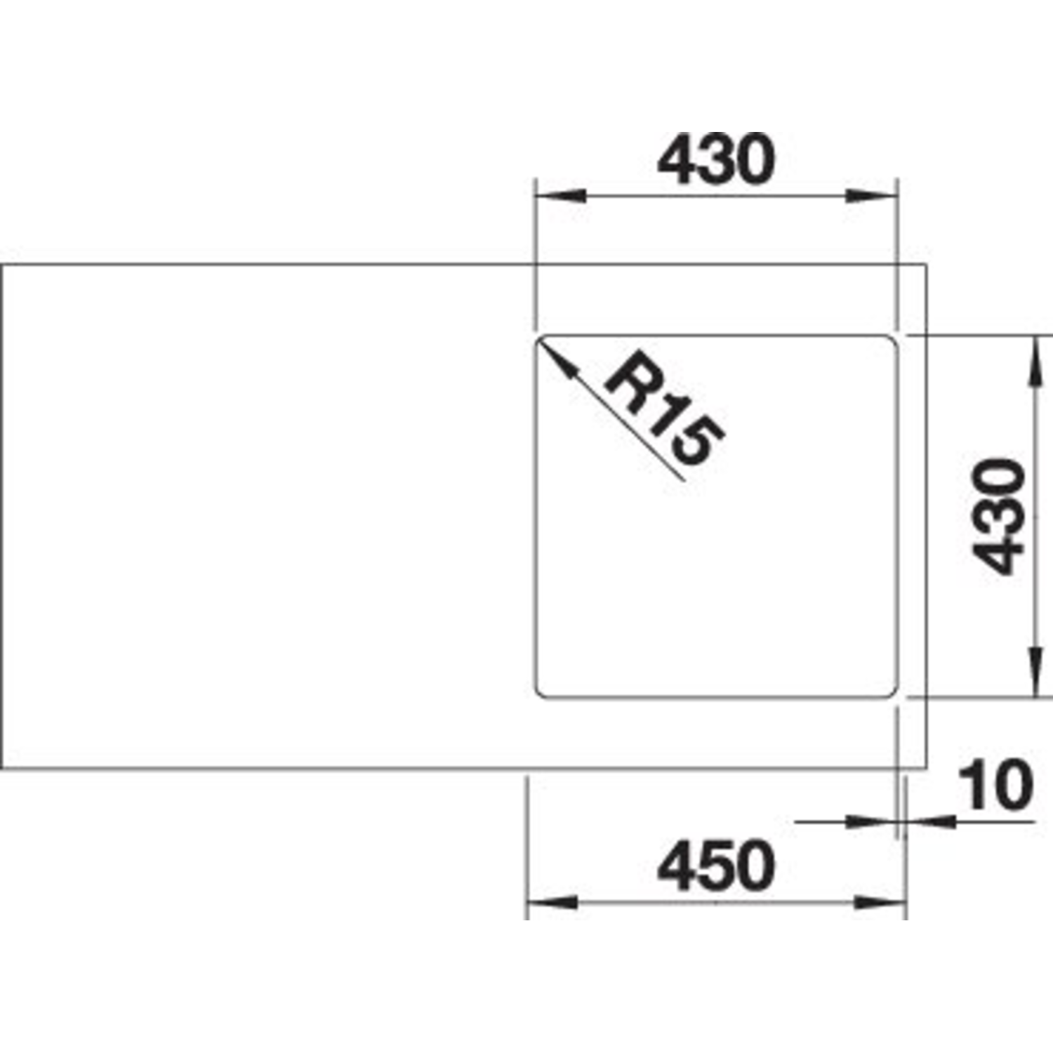 Blanco spoeltafel andano 400-if man.