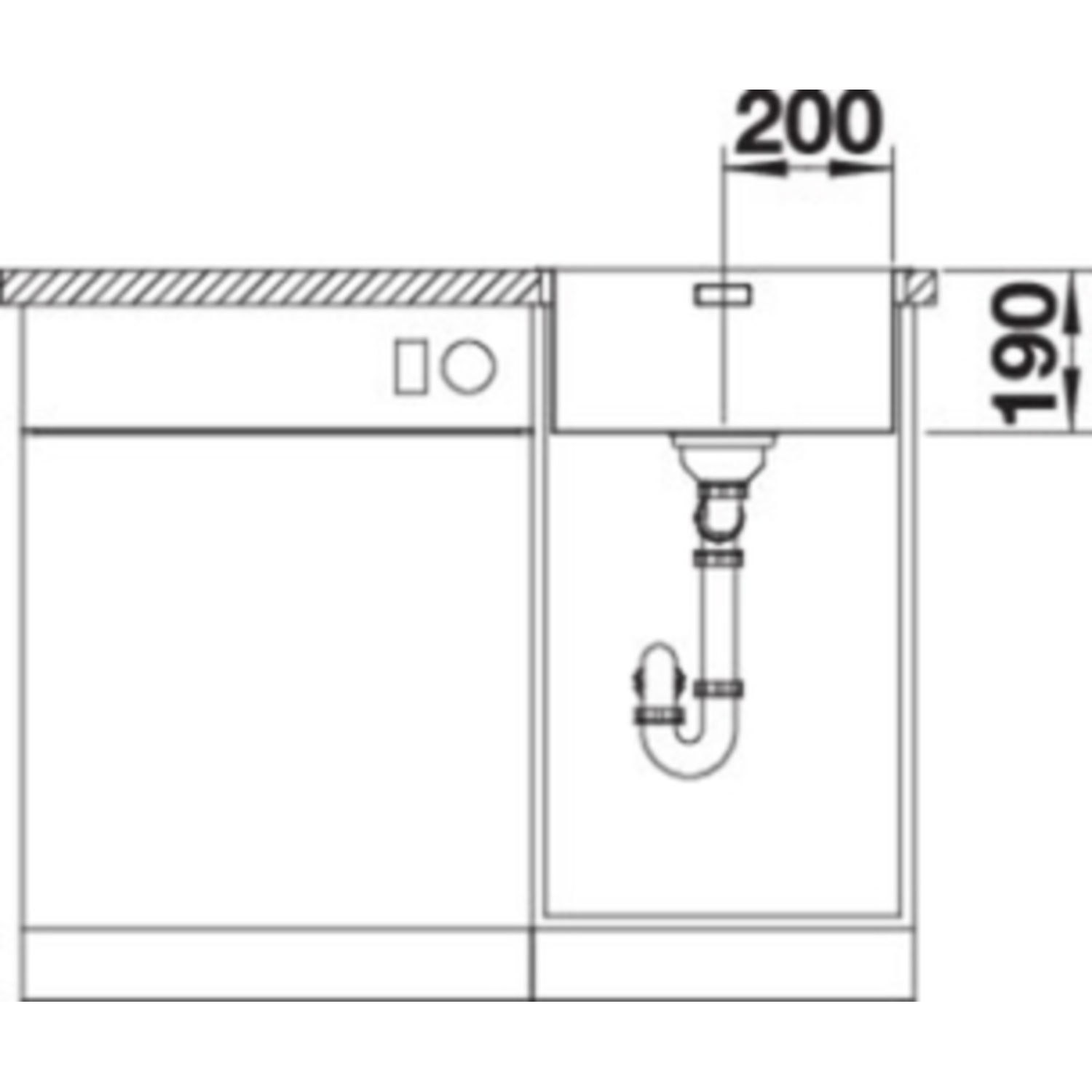 Blanco spoeltafel andano 400-if man.
