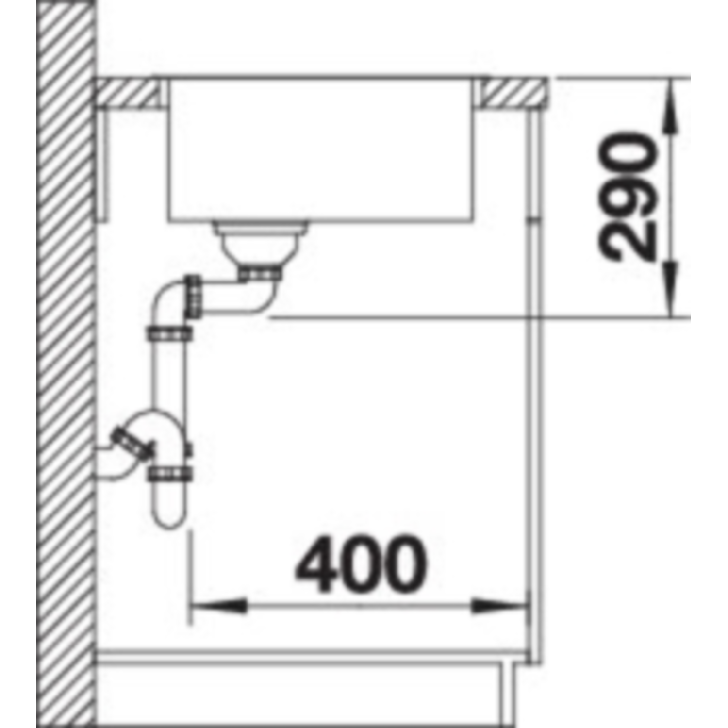 Blanco spoeltafel andano 400-if man.