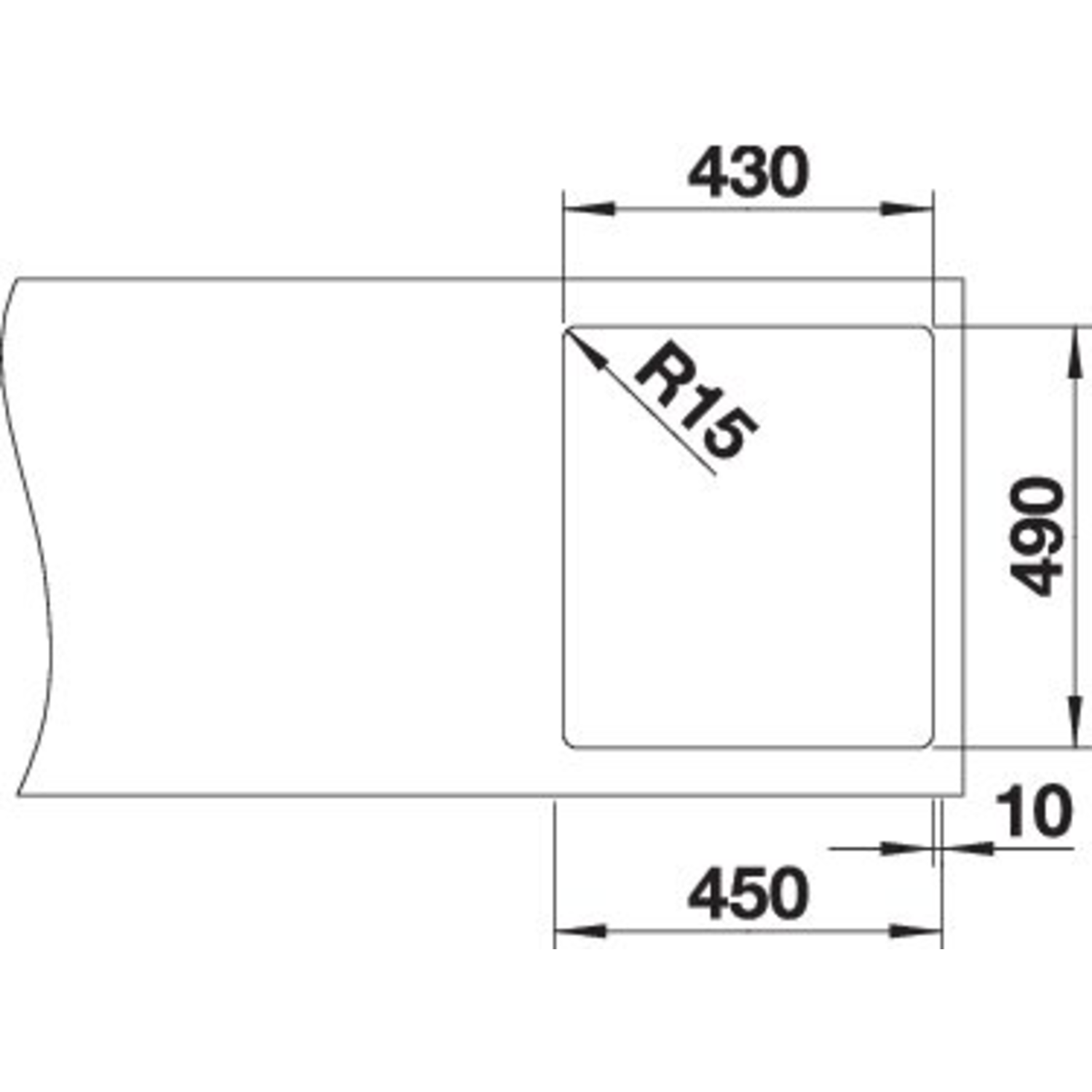 Blanco spoeltafel Andano 400-IF/A auto.