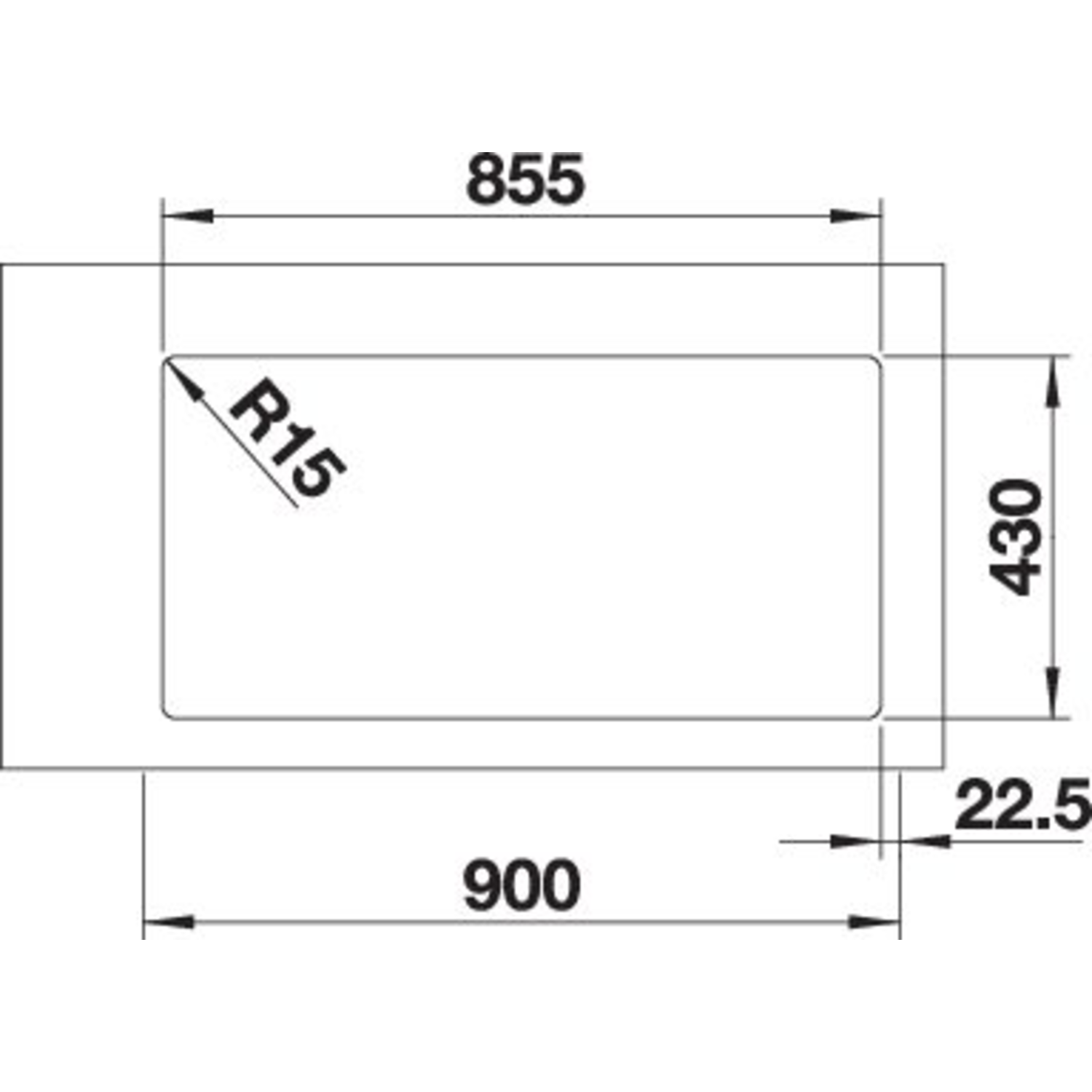 Blanco spoeltafel andano 400/400-if man.