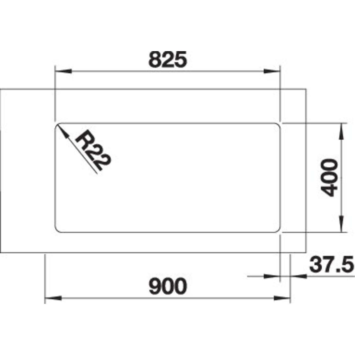 Blanco spoeltafel andano 400/400-u man.
