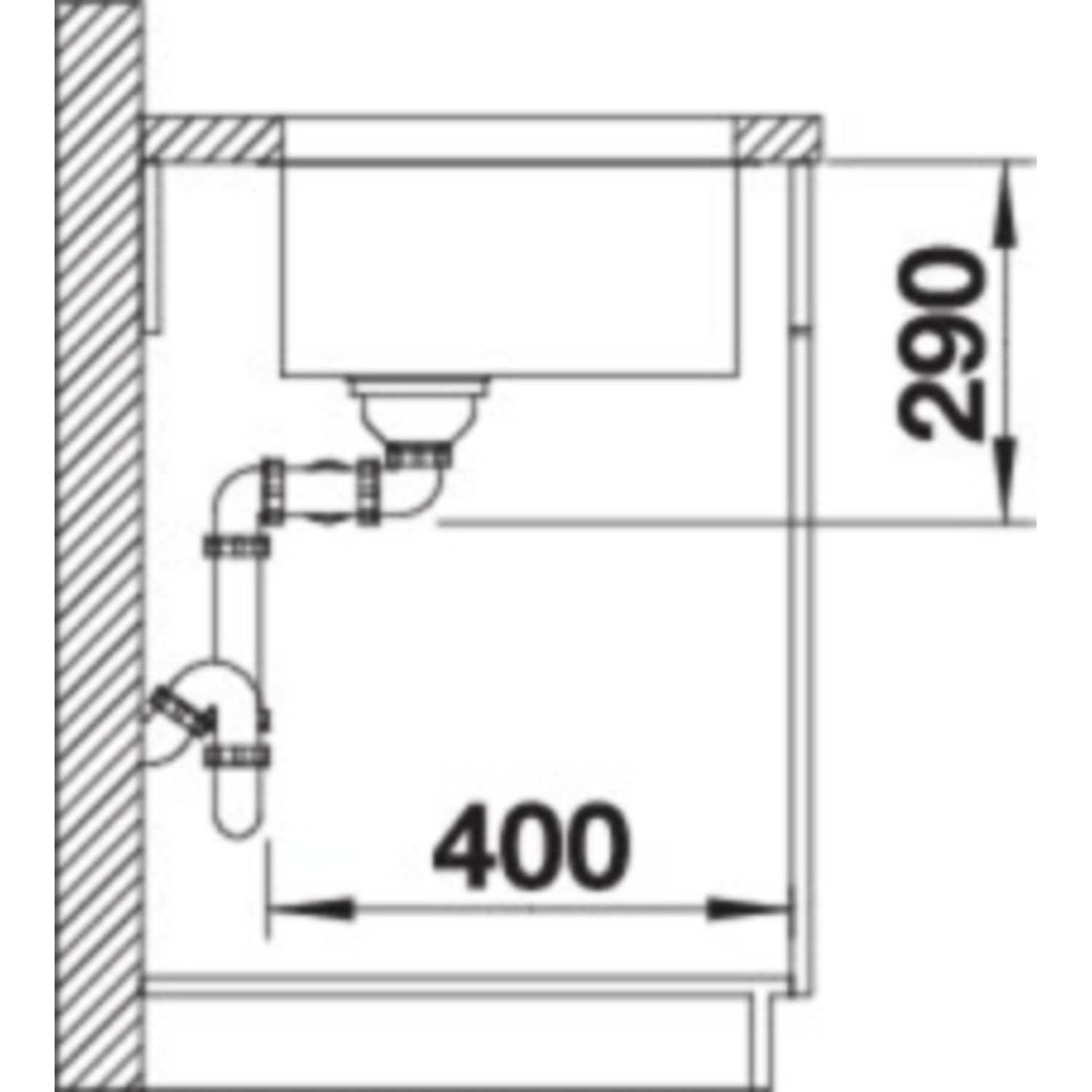 Blanco spoeltafel andano 400/400-u man.
