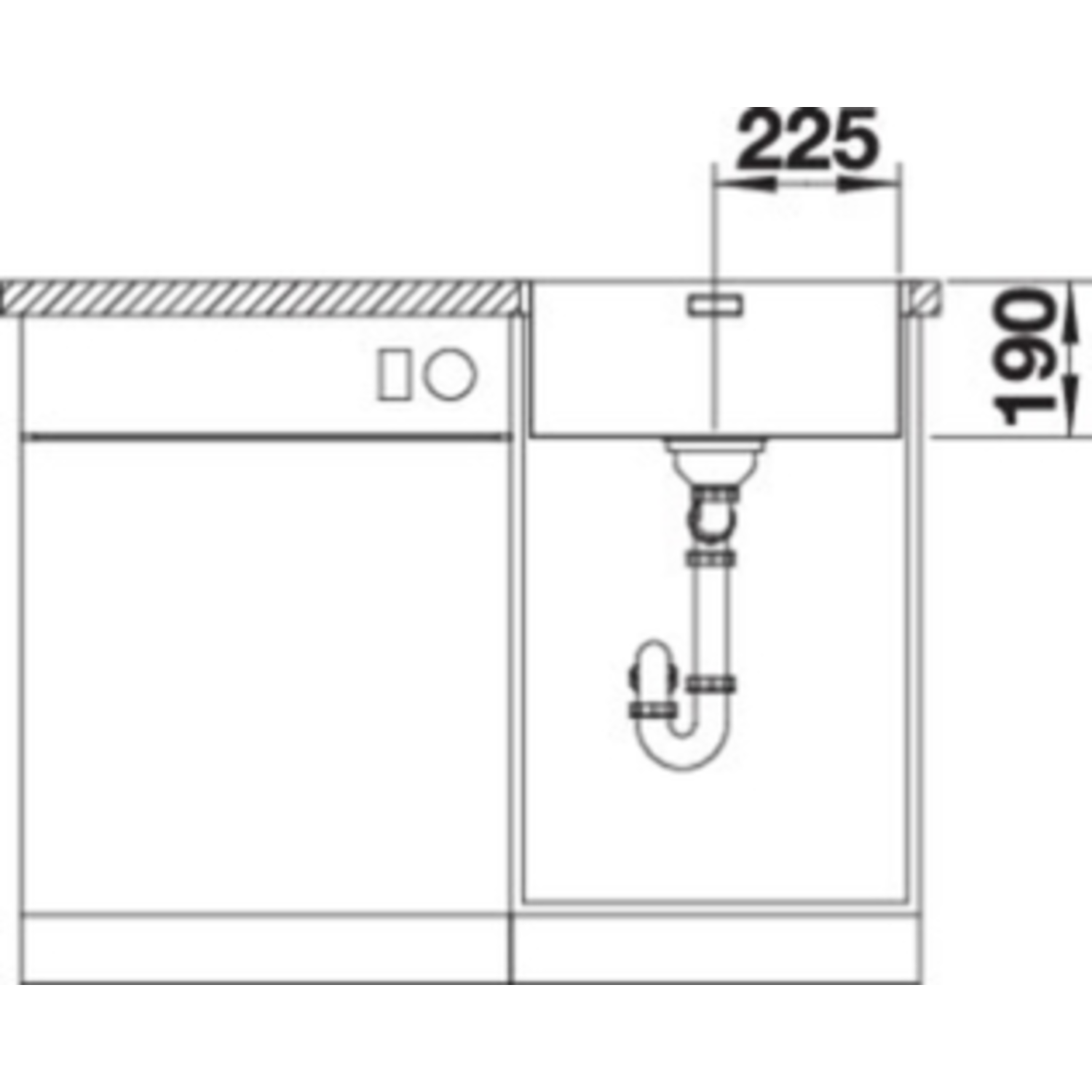 Blanco spoeltafel andano 450-if man.