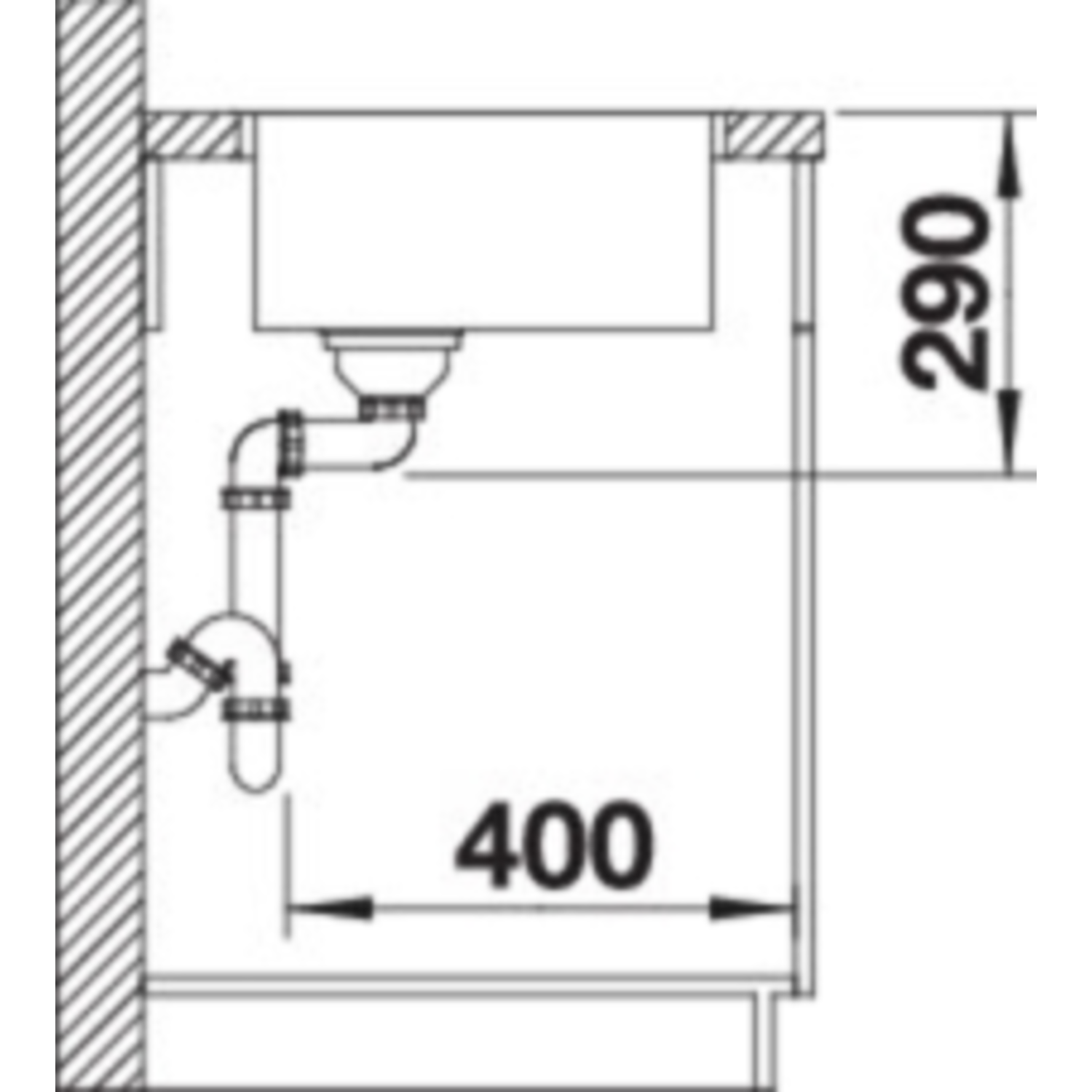Blanco spoeltafel andano 450-if man.