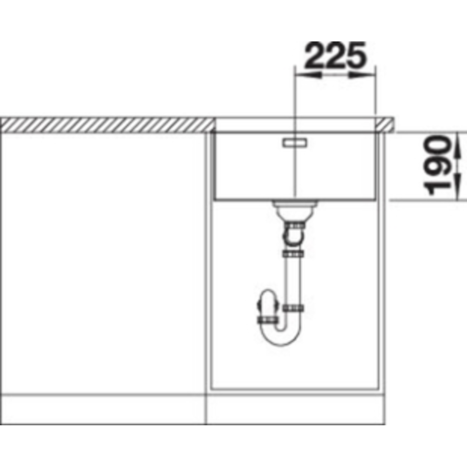 Blanco spoeltafel andano 450-u man