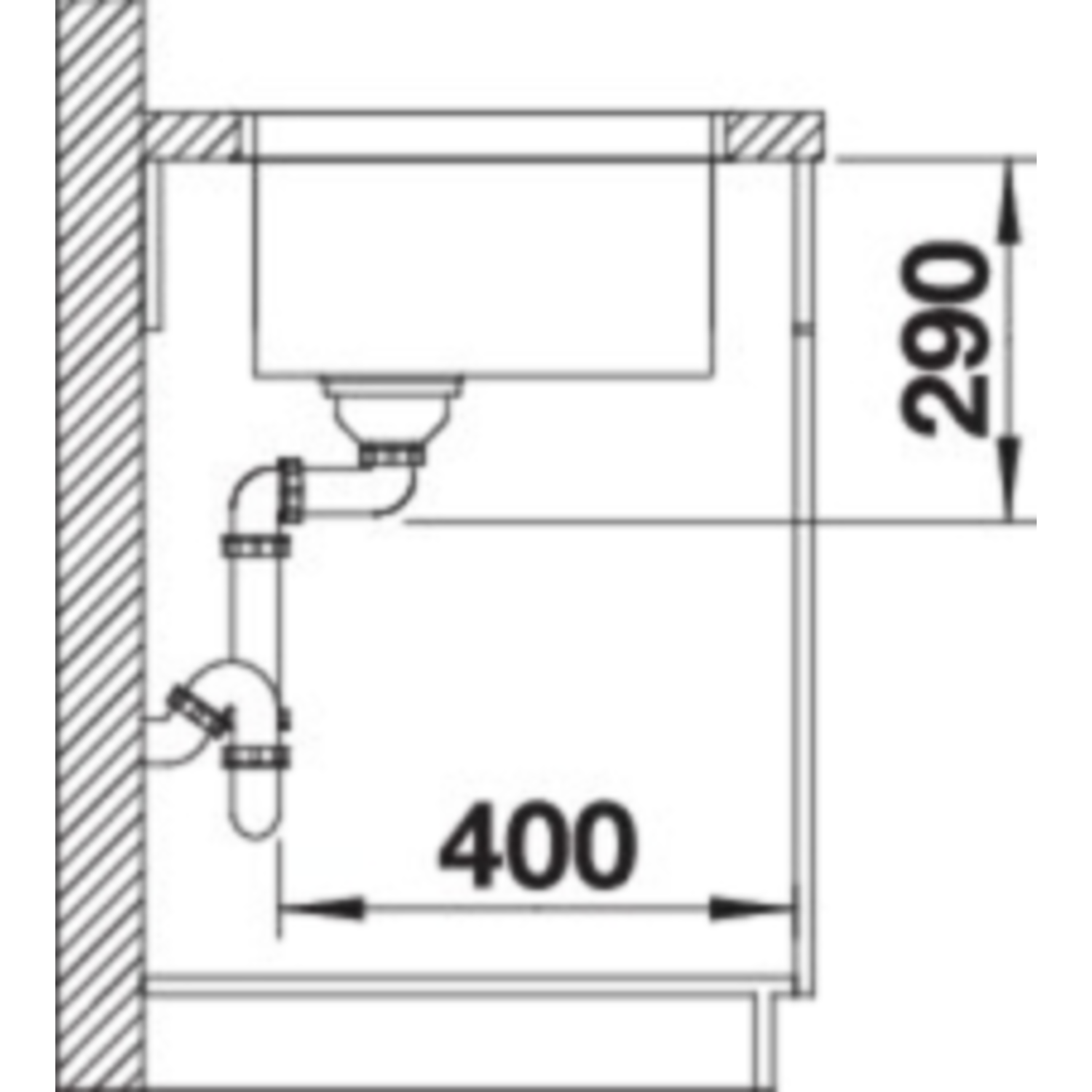 Blanco spoeltafel andano 450-u man