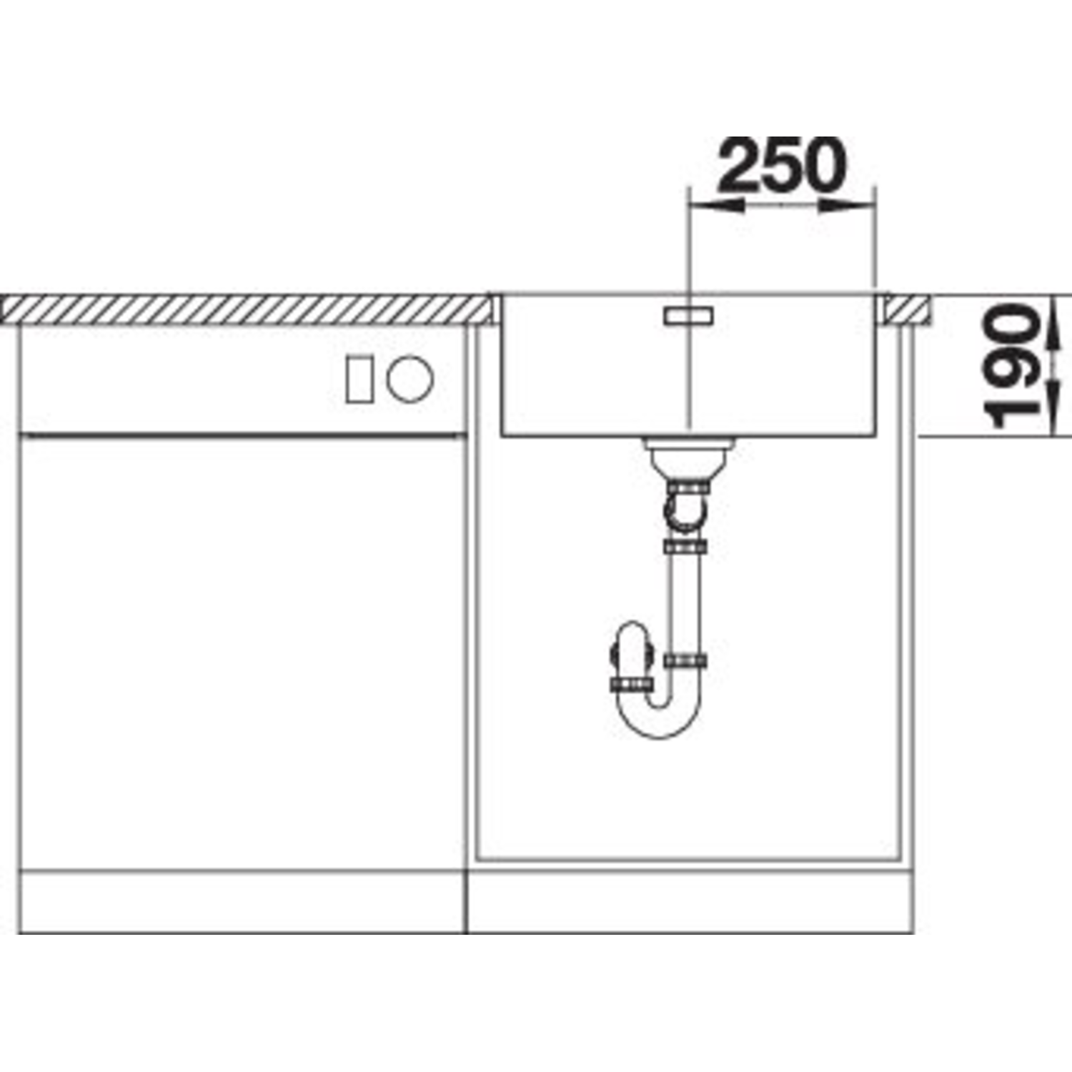 Blanco spoeltafel andano 500-if man.