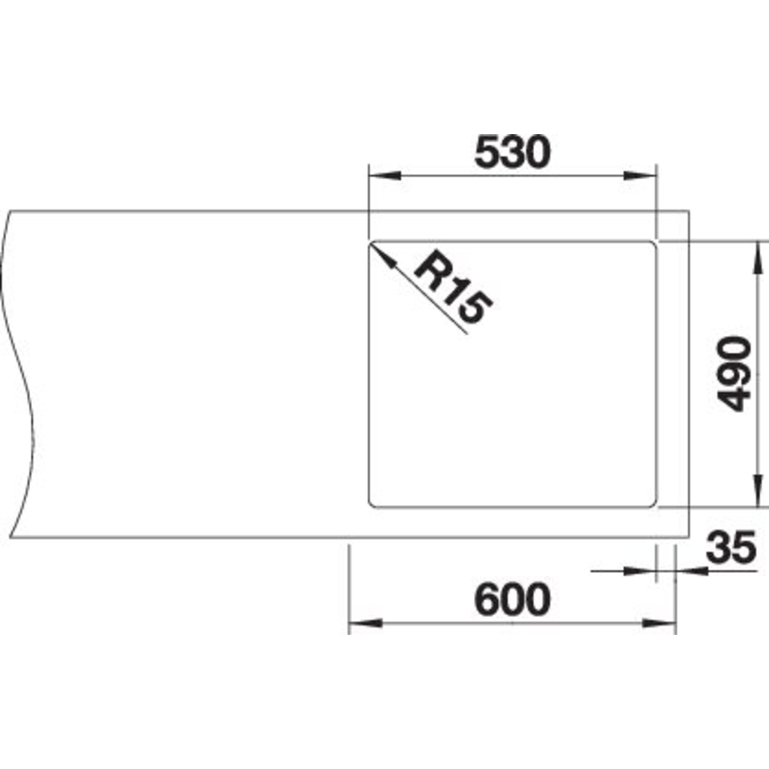 Blanco spoeltafel Andano 500-IF/A auto