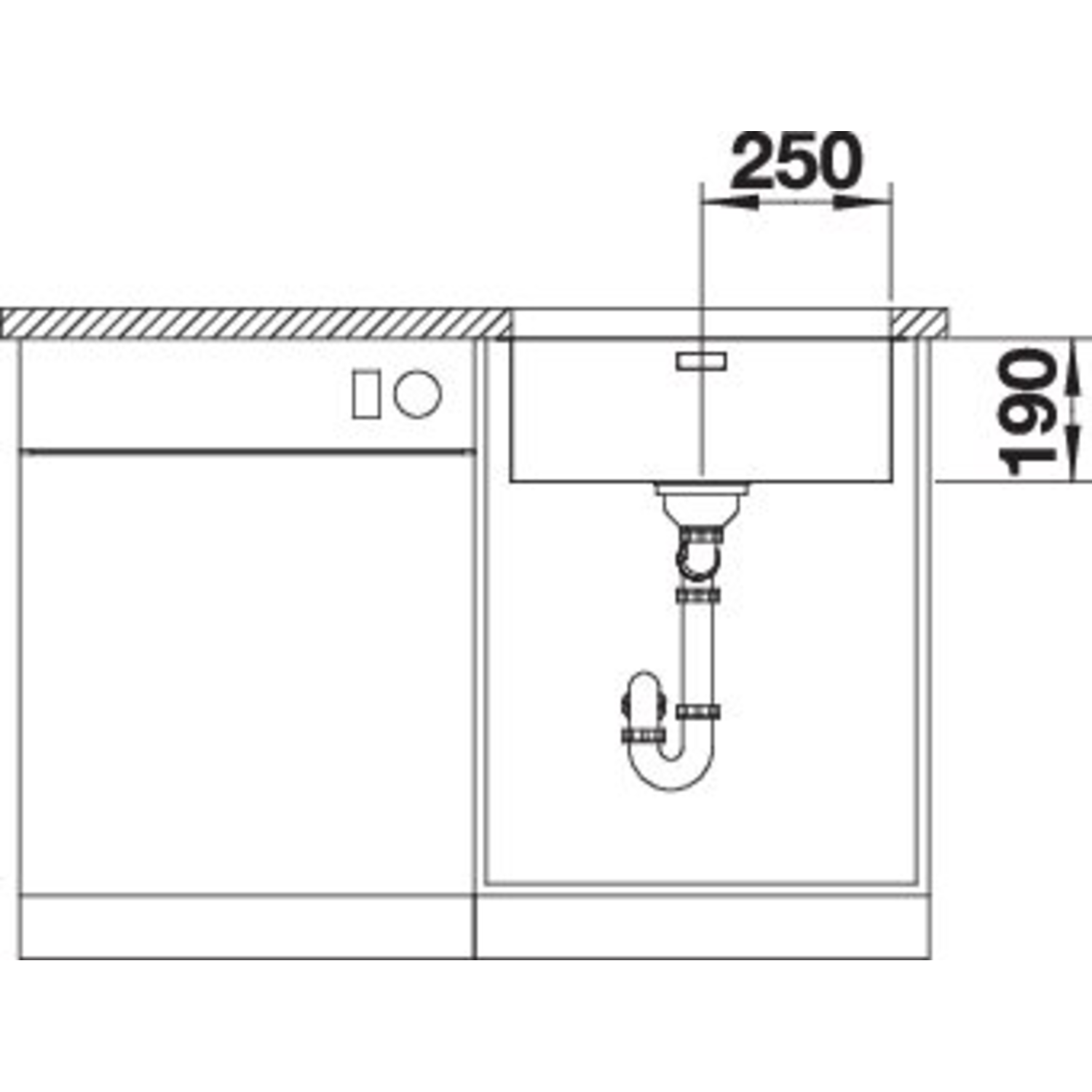 Blanco spoeltafel andano 500-u man.