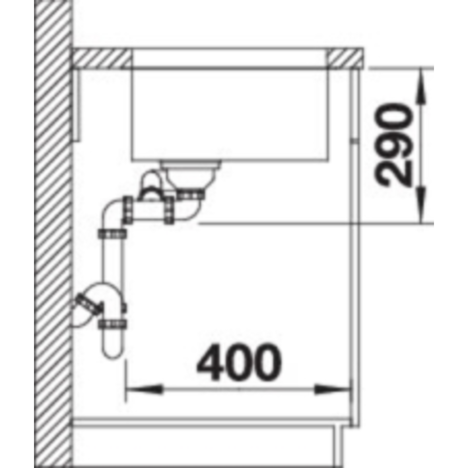 Blanco spoeltafel andano 500/180-u br man.