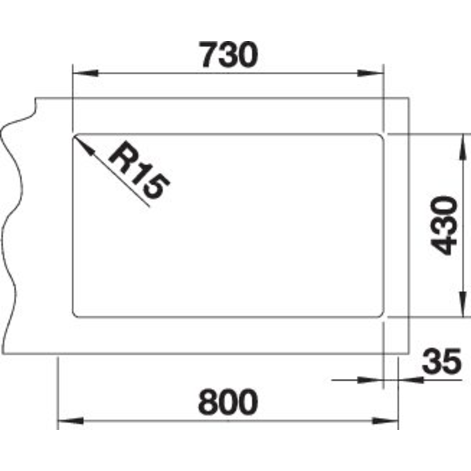 Blanco spoeltafel andano 700-if man.