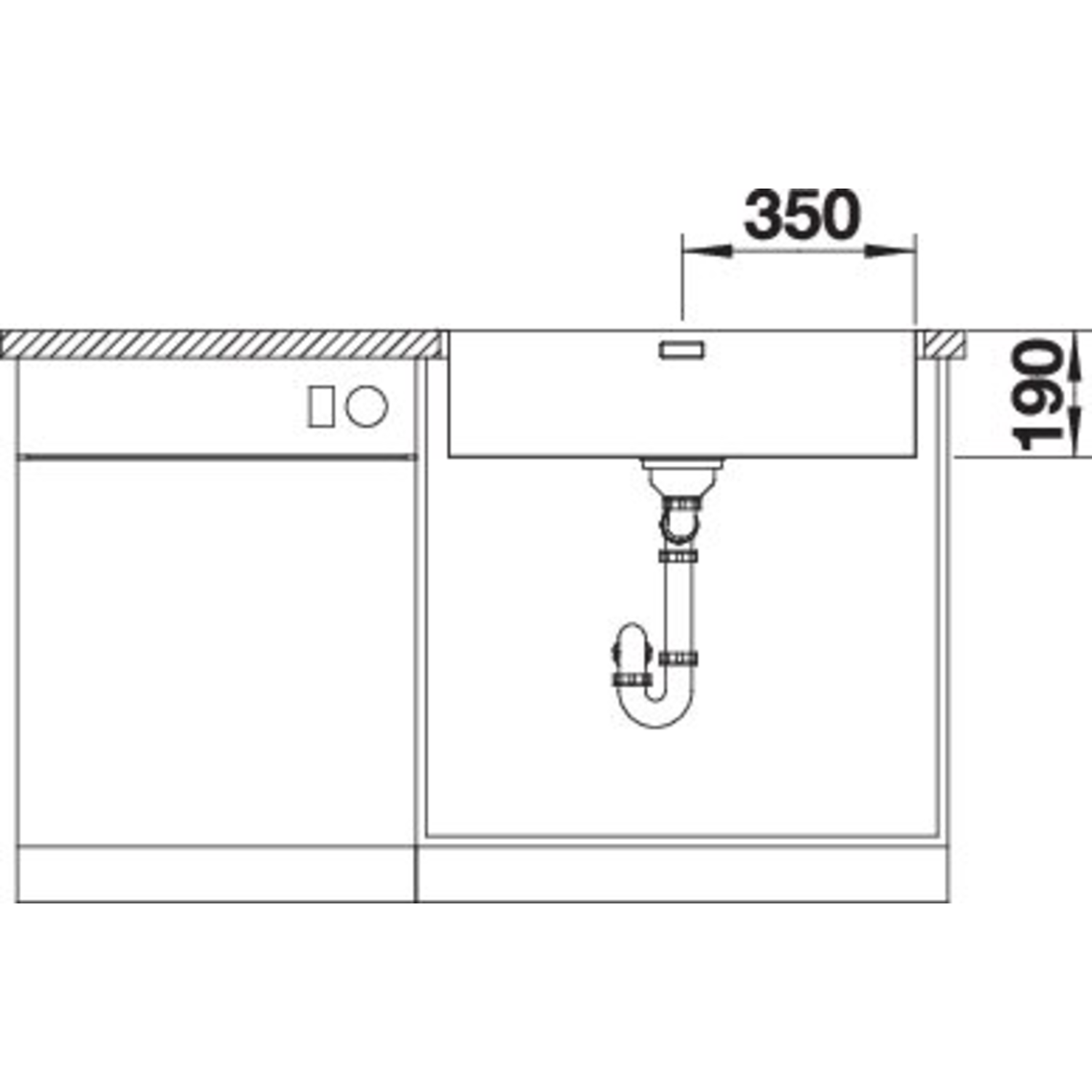 Blanco spoeltafel andano 700-if man.