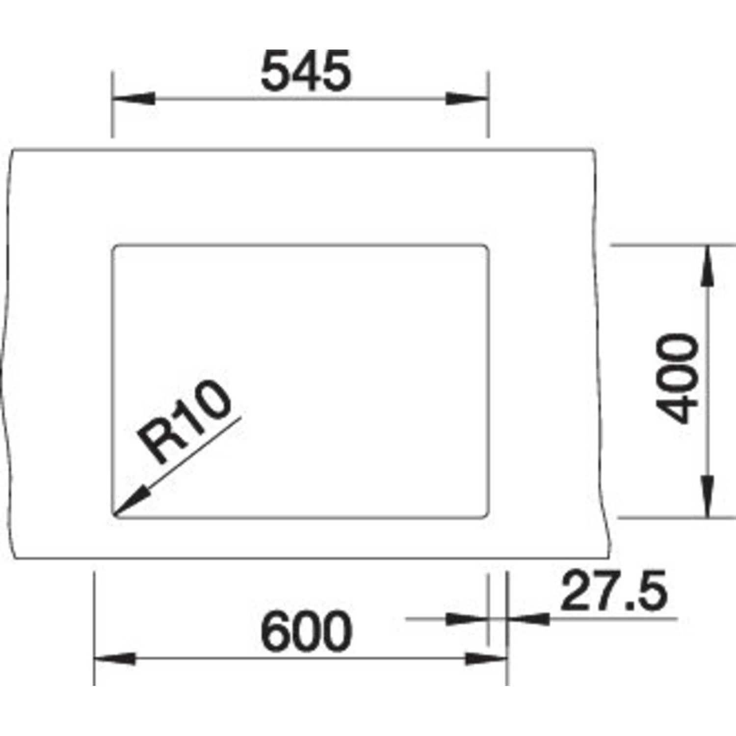 Blanco spoeltafel claron 340/180-u br man.